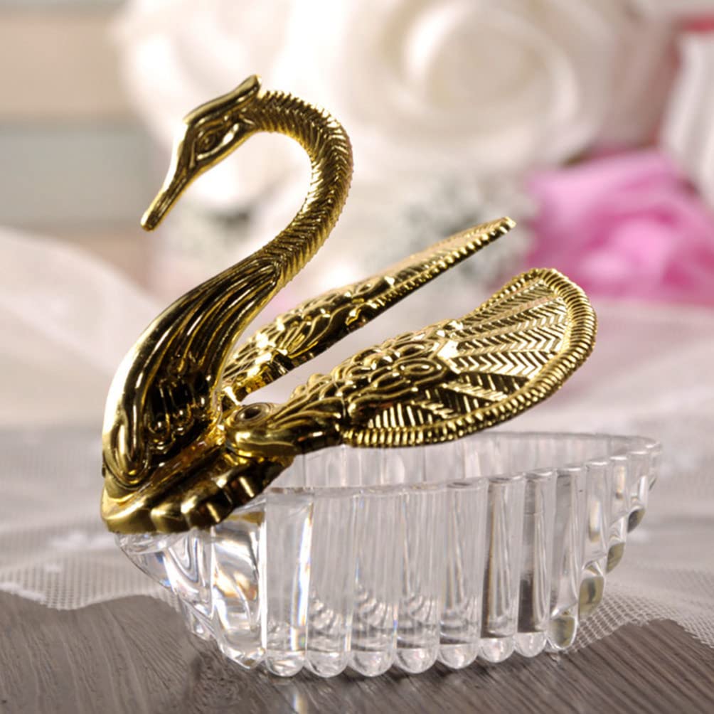24Pcs Swan-Shaped Wedding Candy Boxes - Fillable Golden Gift Pouch for Bridal Shower, Party Favors & Wedding Decorations - Perfect for Candy, Jewelry or Small Gifts