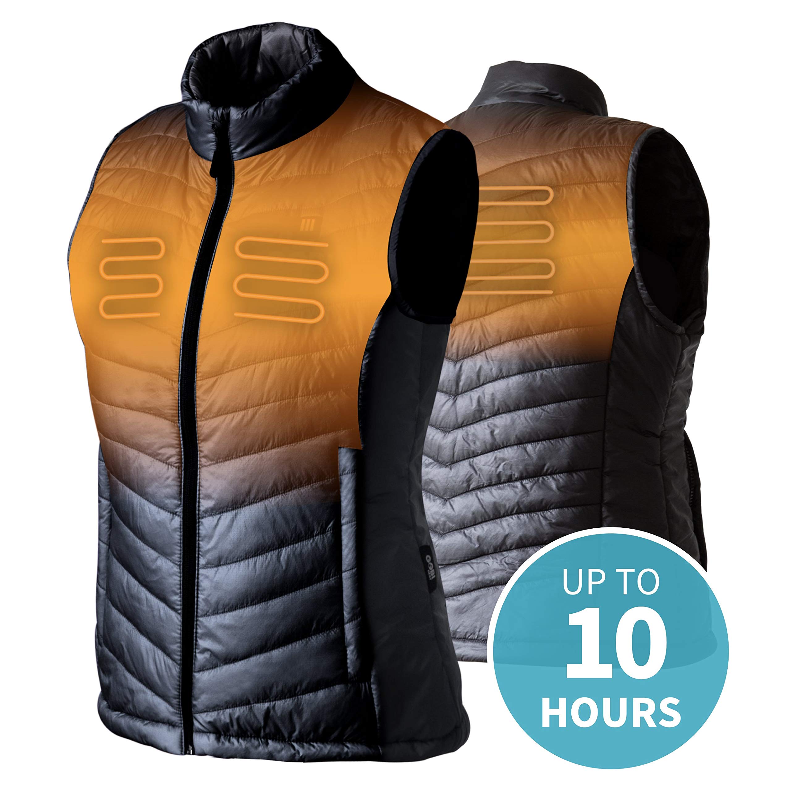 Dune Women's Heated Vest with Rechargeable Battery & USB Charger - 10 Hours Heating, Machine Washable Winter Jacket for Outdoor Activities, Hiking & Cold Weather