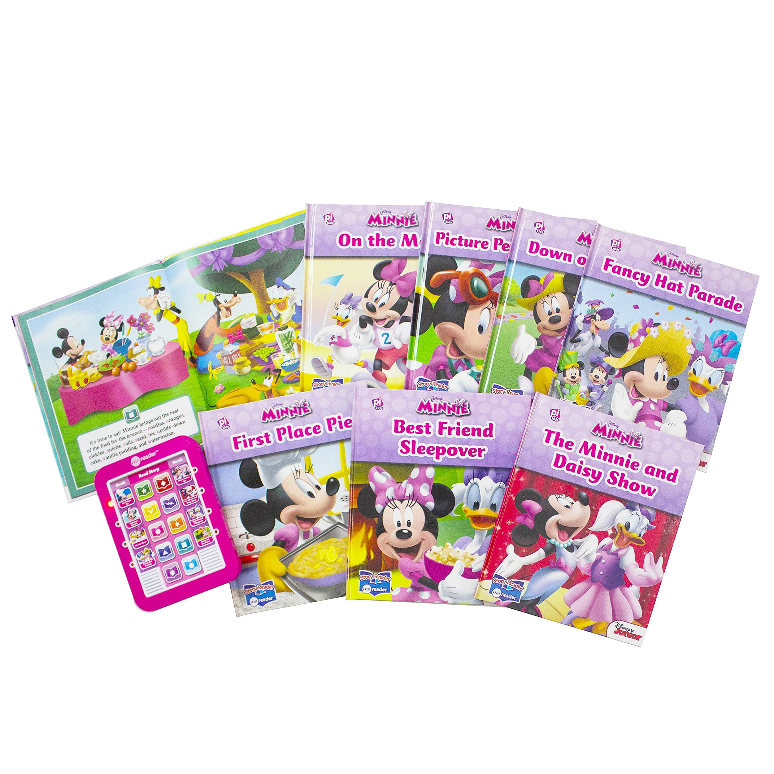 Disney Minnie Mouse Electronic Reader with 8 Interactive Books & Bonus Stickers | Early Learning Read-Along Books for Toddlers & Kids | Perfect for Storytime, Bedtime & Preschool Education