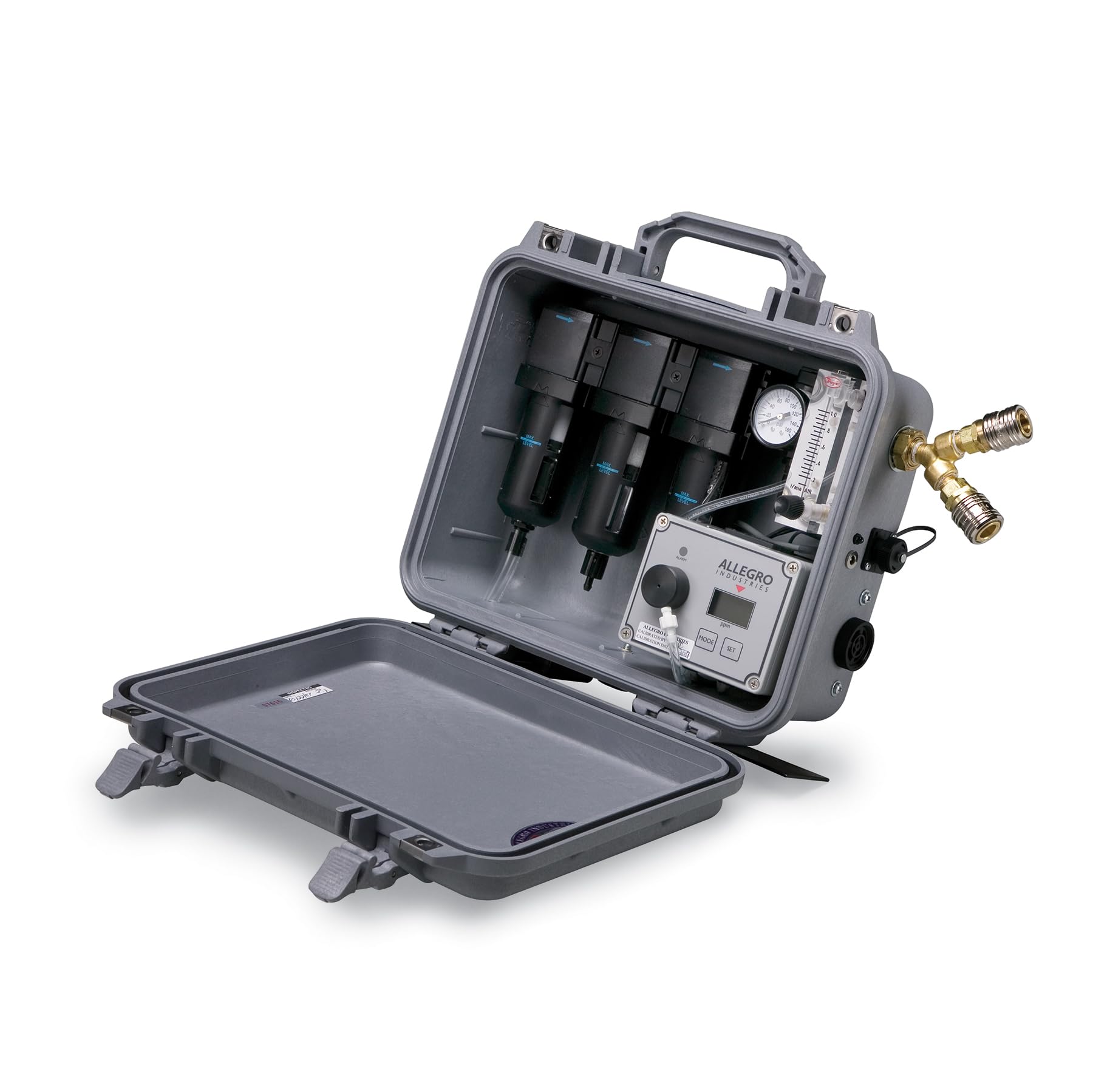 Allegro Industries 9872 Portable Carry-Air Filter Panel with AC/DC Power & CO Monitor - Dual Worker Protection for Construction Sites & Industrial Workplaces