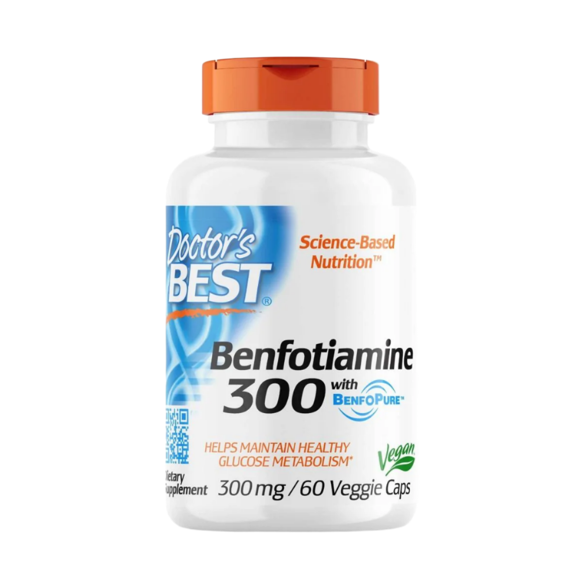 Doctor's Best Benfotiamine 300mg with BenfoPure | 60 Vegetarian Capsules | Supports Nerve Health & Blood Sugar Balance | Ideal for Diabetic Support & Neuropathy Relief