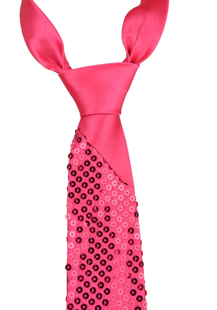 Stylish Unisex Sequin Necktie for Men & Women - Hot Pink Glamour Neckwear for Parties, Weddings & Special Occasions