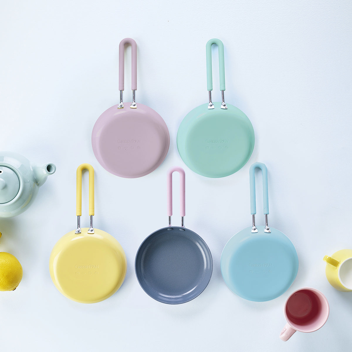 Mini Ceramic Nonstick 5-Inch Frypan | Yellow Skillet for Eggs, Pancakes & Personal Meals | Perfect for Small Kitchens, Dorms & RVs