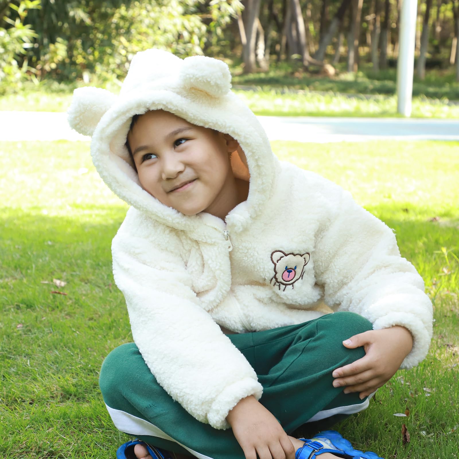 Warm Toddler Winter Fleece Jacket - Unisex Baby Boys & Girls Hooded Coat with Soft Sherpa Lining | Perfect for Snow Play, Outdoor Adventures & Cold Weather