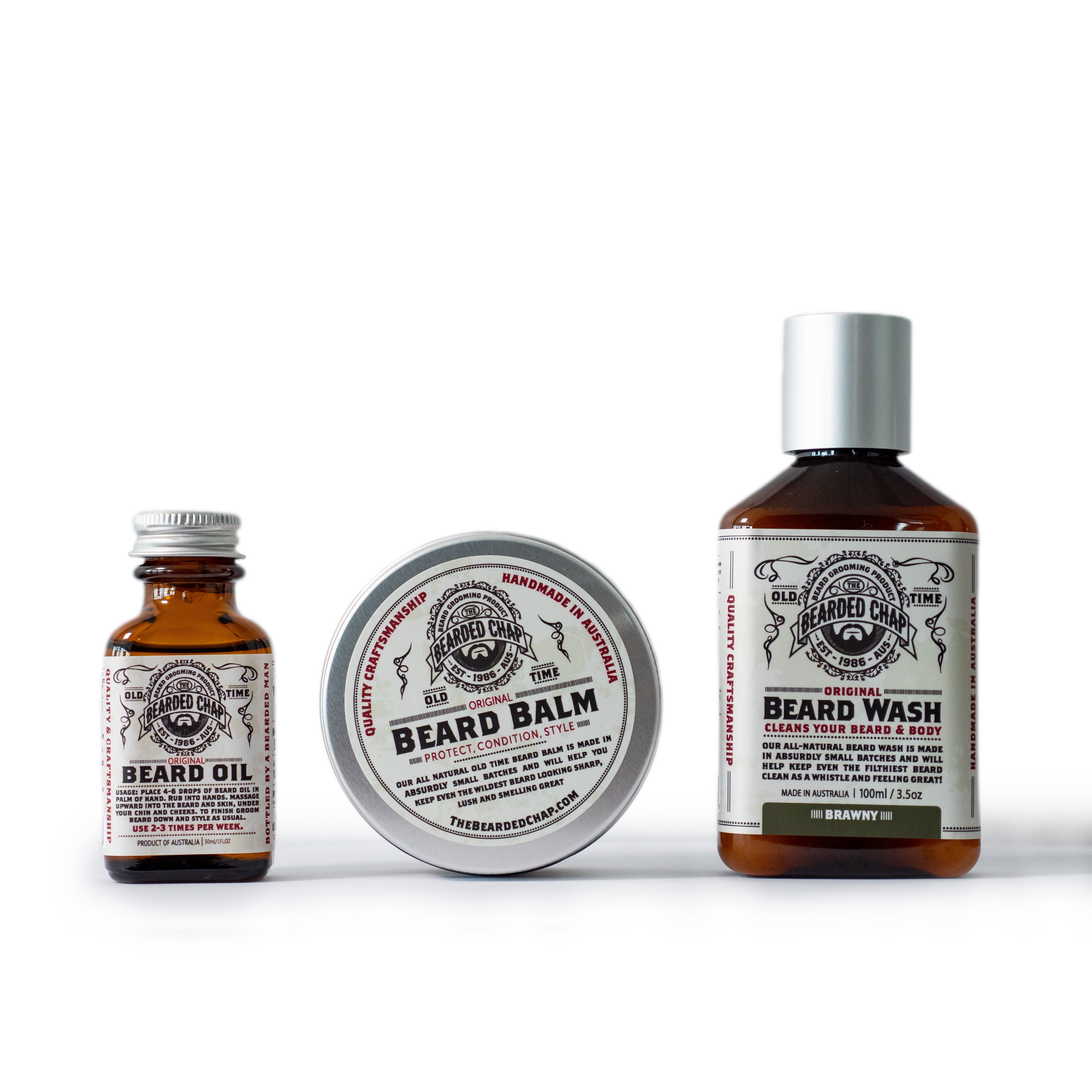 Premium Trilogy Beard Kit for Men - Natural Beard Growth Oil, Balm & Brush Set - Grooming & Styling Essentials for a Soft, Healthy Beard - Perfect for Daily Care & Gifts