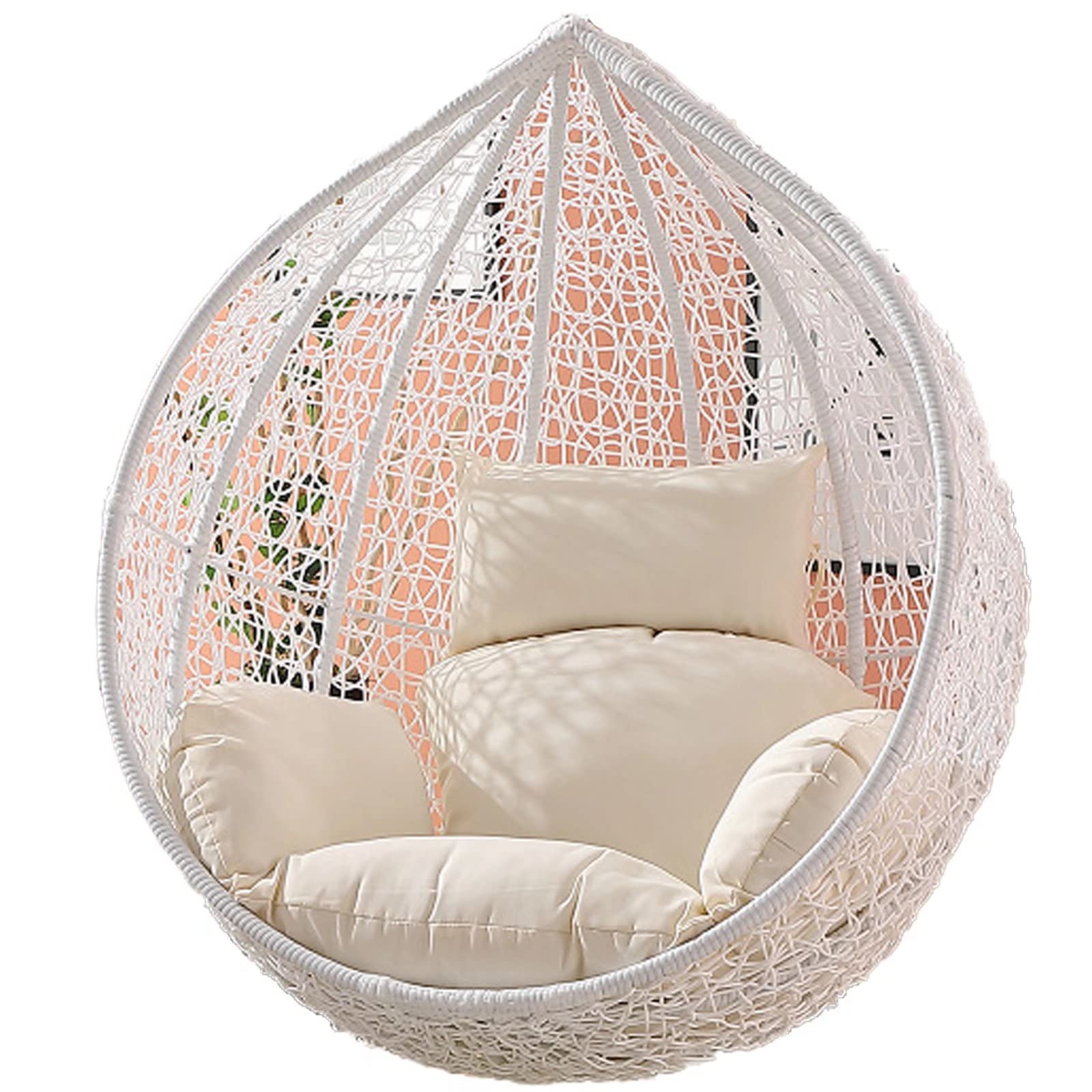 MBVBN Egg Chair Replacement Cushion - Waterproof & Sun-Resistant Outdoor Swing Cushion for Hammock Chairs, Adjustable Pillow (White) - Perfect for Patio, Garden, and Poolside Relaxation