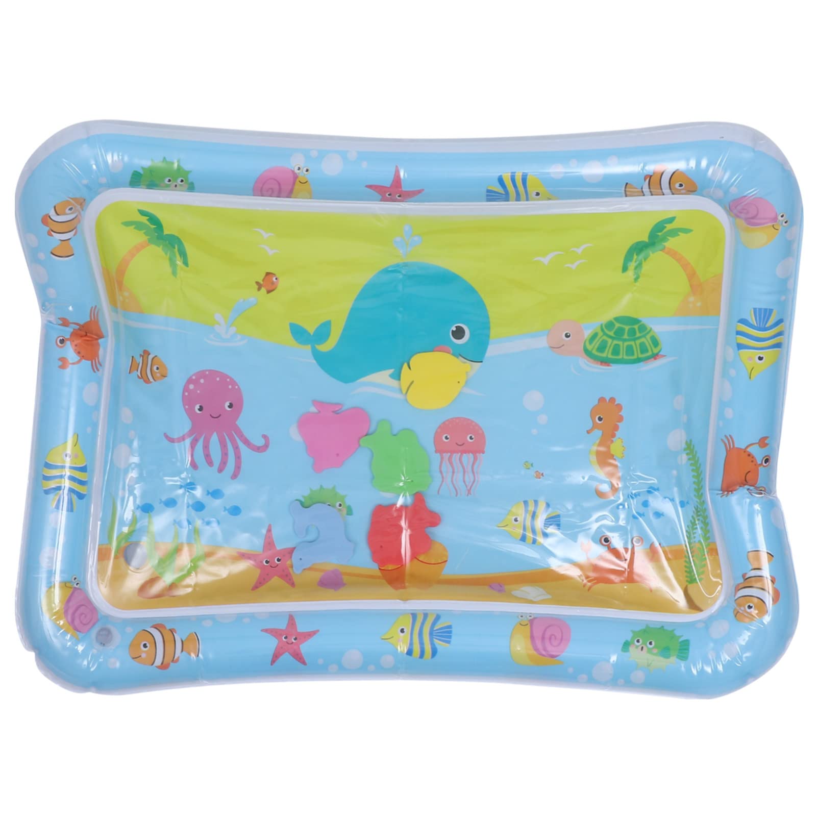 BIUDECO 1pc Water Cushion Tummy Time Water Mat - Baby Play Mat for Infants & Toddlers, Ocean Themed Sensory Activity Mat, Safe Non-Toxic Plastic for Floor Play, Learning & Development (Blue) - Perfect for Tummy Time, Sensory Play & Early Childhood Development