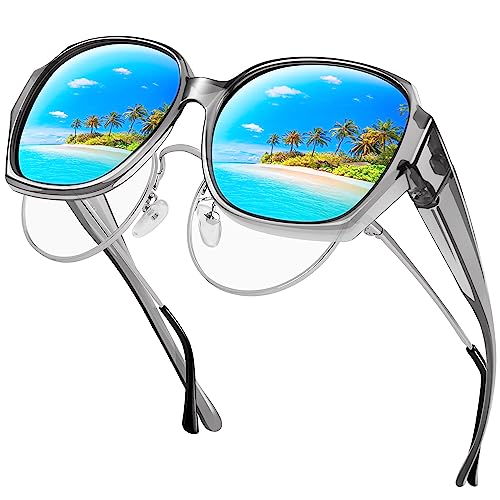 A18 Transparent Grey Frame/Blue Mirrored Lens