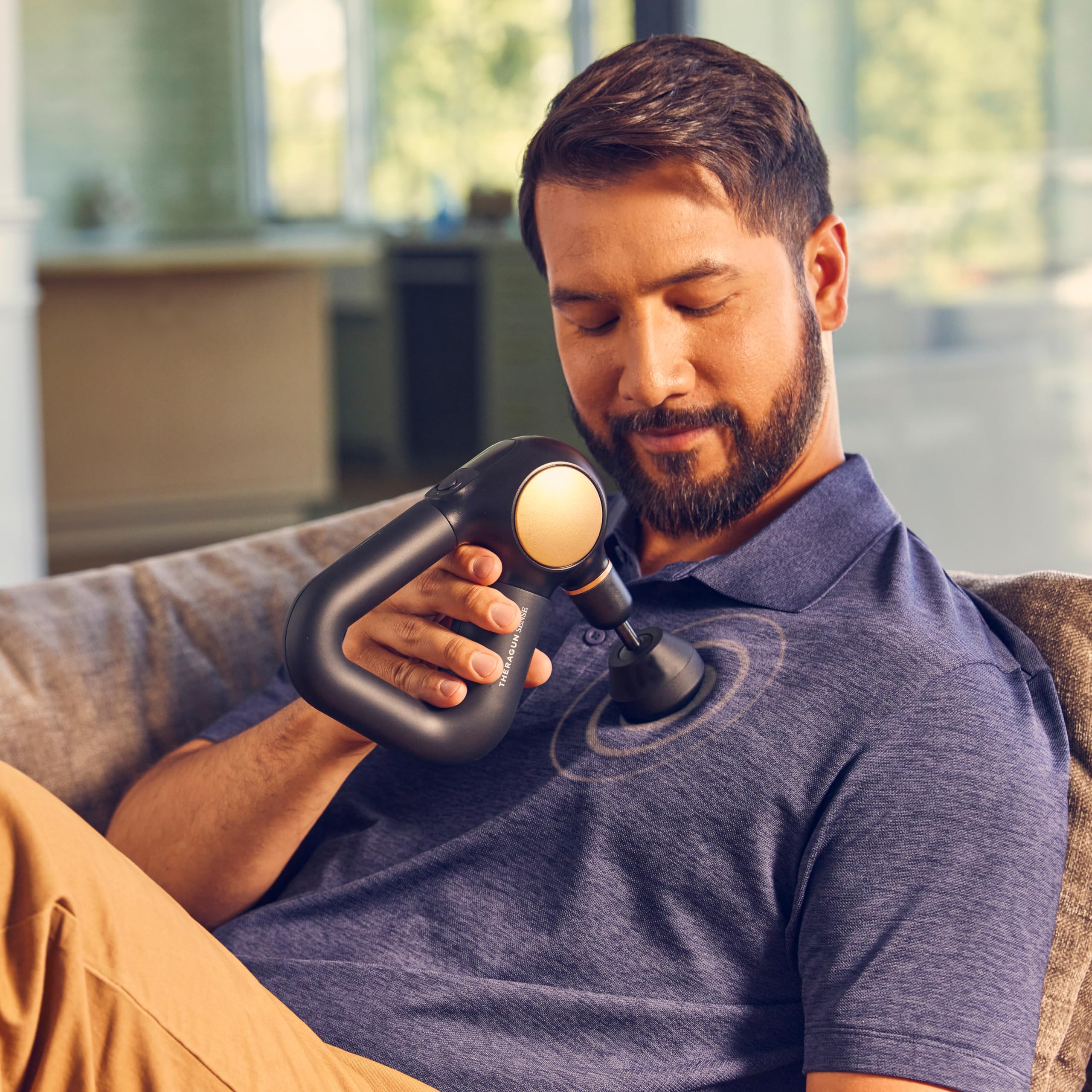 TheraGun Sense Percussion Massage Gun - Deep Tissue Massager for Neck, Back, Leg & Knee Pain Relief - Black | Portable Muscle Recovery Tool for Athletes, Office Workers & Home Use