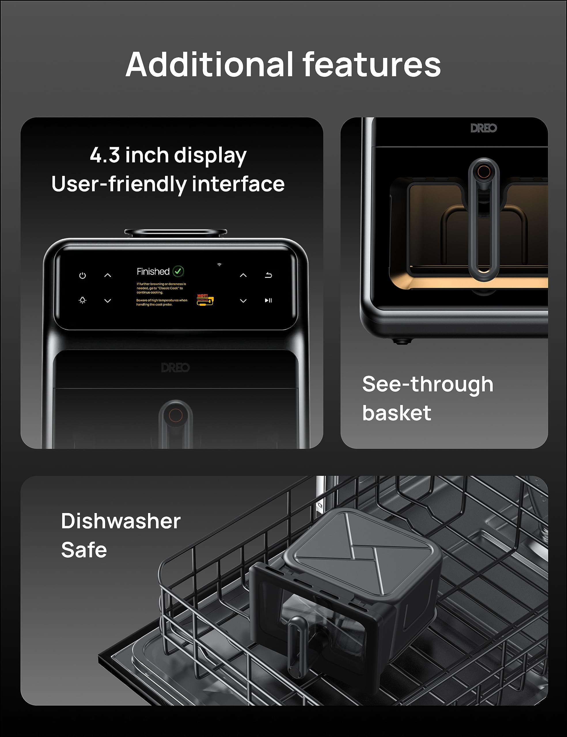 Dreo ChefMaker 6QT Smart Air Fryer Oven with Cook Probe & Water Atomizer - 3 Professional Cooking Modes, One-Touch Operation for Perfect Meals - Ideal for Baking, Roasting, and Air Frying at Home