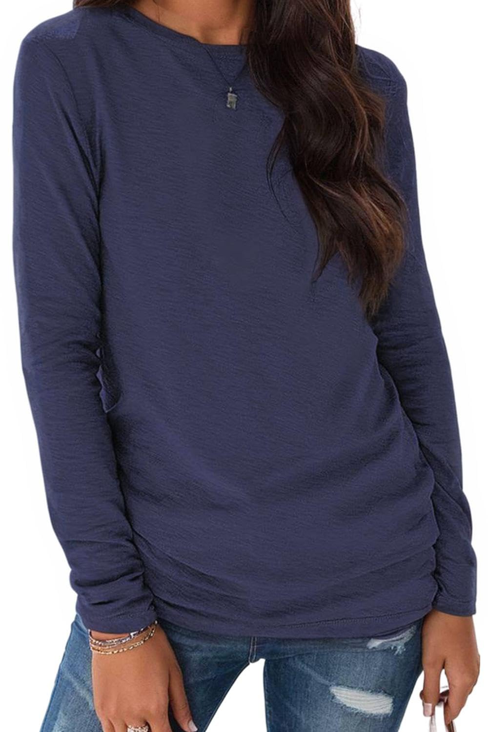 Women's Long Sleeve T-Shirts - Loose Fit Crewneck Casual Top, Lightweight Basic Tee for Everyday Wear | Perfect for Work, Lounge & Fall Outfits