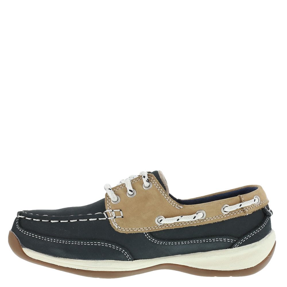 Rockport Women's Sailing Club 3-Eye Boat Shoe - Comfortable Casual Leather Slip-On Deck Shoes for Sailing, Boating & Summer Outfits