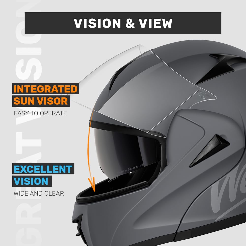 Modular Motorcycle Helmet for Adults - DOT Approved Dual Visor for Men & Women - Perfect for ATV & Motorbike Rides