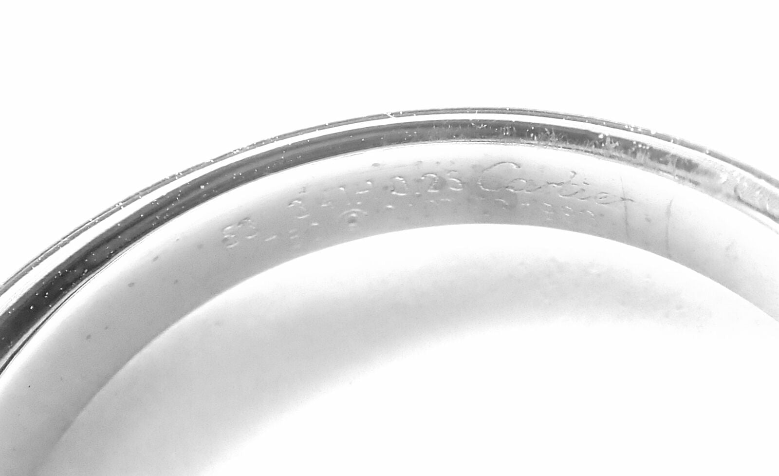 Authentic Cartier 18K White Gold Diamond Ellipse Band Ring Size 53 (US 6.25) - Luxury Wedding, Engagement & Anniversary Jewelry Gift for Women