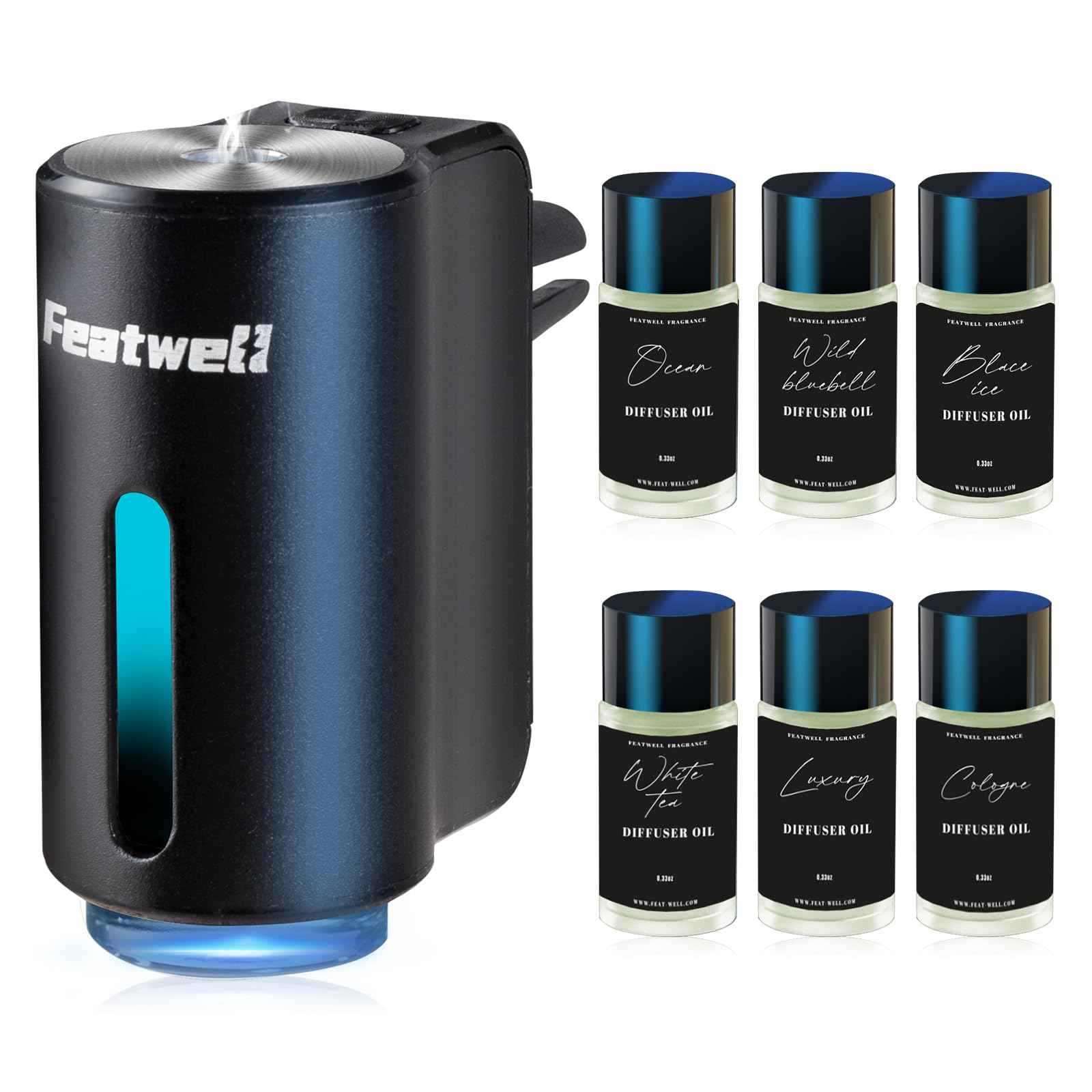 Premium Car Air Freshener with 3 Adjustable Modes - Rechargeable Aroma Diffuser for Cars (Black) | Eliminate Odors & Create Relaxing Atmosphere for Commuting, Road Trips & Rideshare Driving
