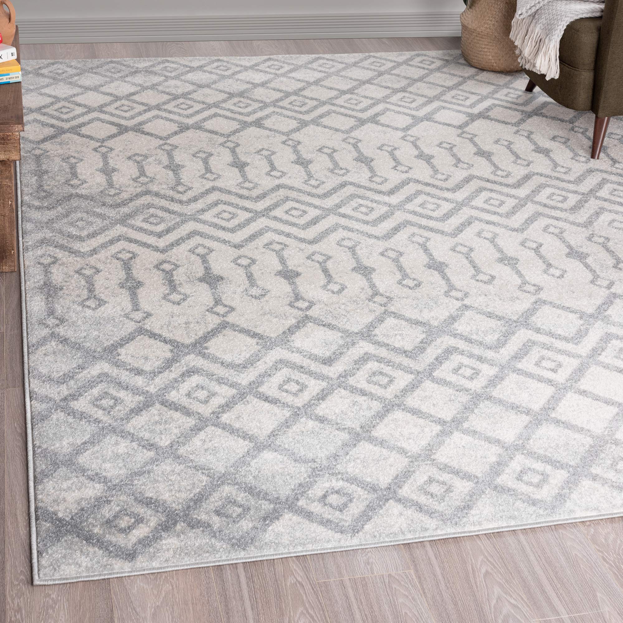 Alexa Beige 9x12 Large Area Rug - Soft Modern Geometric Living Room Rug, Dining Room & Bedroom Carpet - Indoor Entryway Foyer Runner - Alfombras para Salas Elegantes - Perfect for Apartments, Dorms & Home Decor