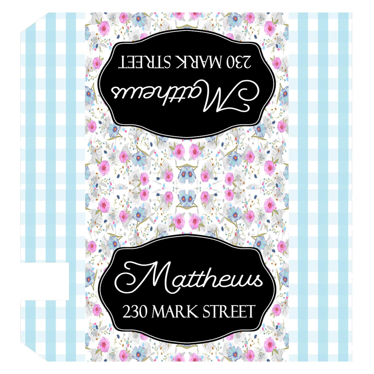 Customized Floral Magnetic Mailbox Cover - Personalized Address Mailbox Decor for Summer - PMBM10 (Blue) | Perfect for Home, Garden & Outdoor Decoration