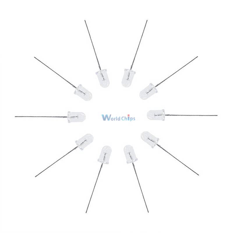 10Pcs 5mm 850nm IR Infrared LED Lamps for Night Vision Security Cameras, CCTV Systems, and DIY Electronics Projects