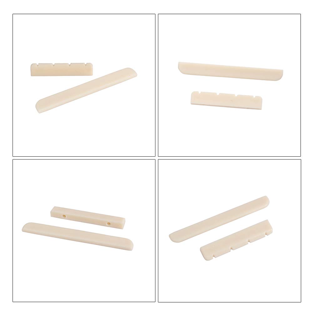 Healifty Guitar Nut and Saddle Kit - Premium Replacement Guitar Accessories for Acoustic & Electric Guitars - Perfect for Guitar Repair, Maintenance, and Upgrades