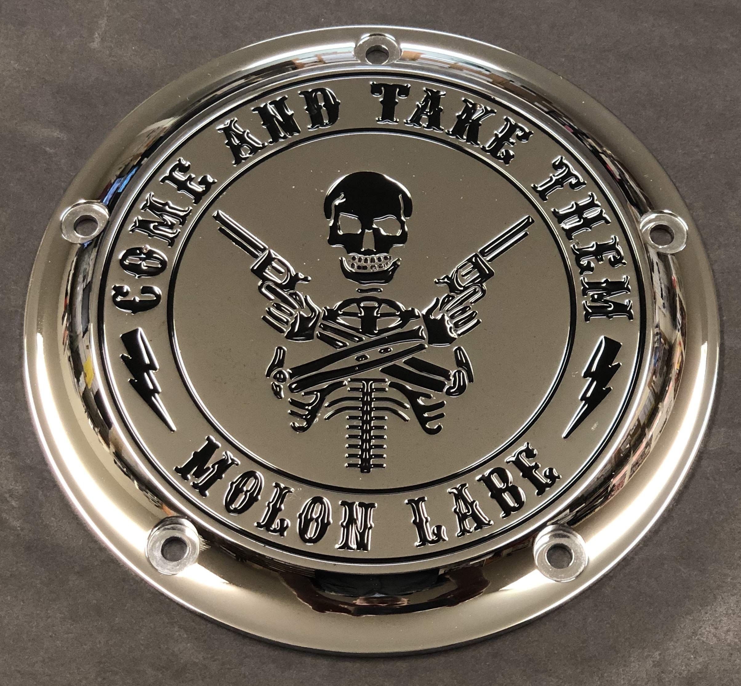 Harley Davidson Derby Cover - Custom Motorcycle Derby Cover for Harley Bikes (Come and Take It) | Perfect for Harley-Davidson Softail, Dyna & Touring Models | Enhance Your Bike's Style & Protection