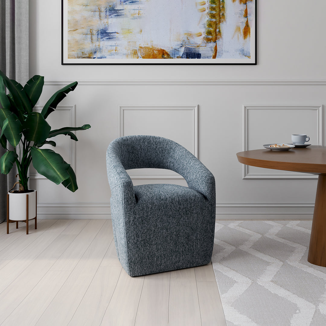 Nathan Upholstered Dining Chair - Modern Comfortable Kitchen Chairs with Padded Seat & Sturdy Wooden Legs - Perfect for Dining Room, Breakfast Nook, and Home Office