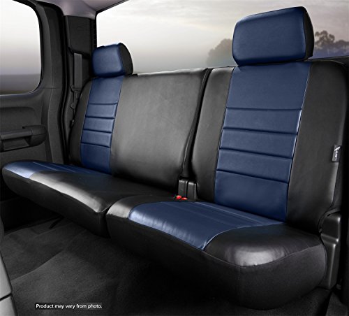 Fia SL62-55 BLUE - Premium LeatherLite Series 2nd Row Black & Blue Car Seat Covers for SUVs & Trucks - Waterproof & Durable Protection for Pets, Kids & Everyday Use