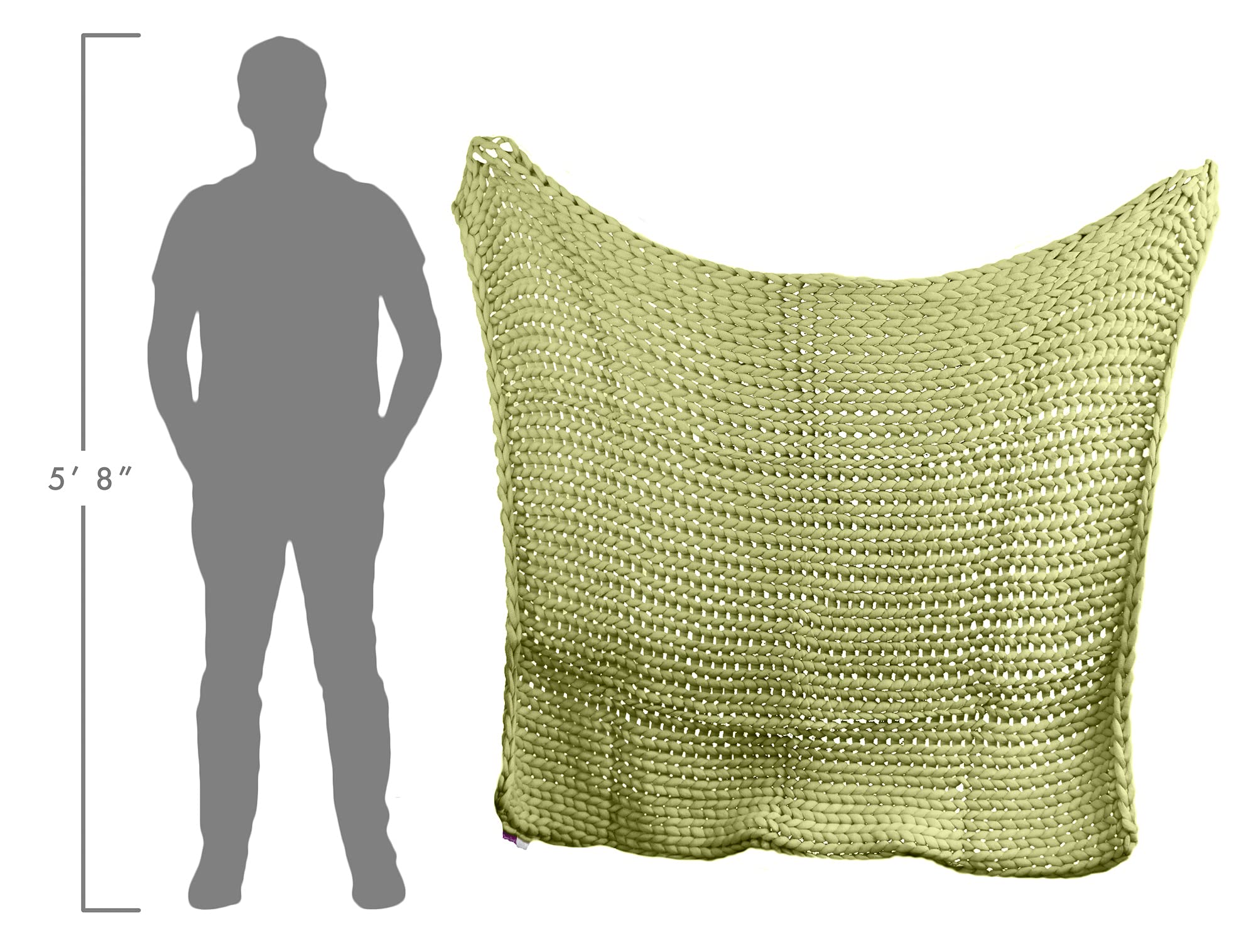Donna Sharp Chunky Knit Olive Throw Blanket - Oversized Loop Pattern Contemporary Decorative Blanket for Couch, Bed & Sofa - Cozy Home Decor Gift