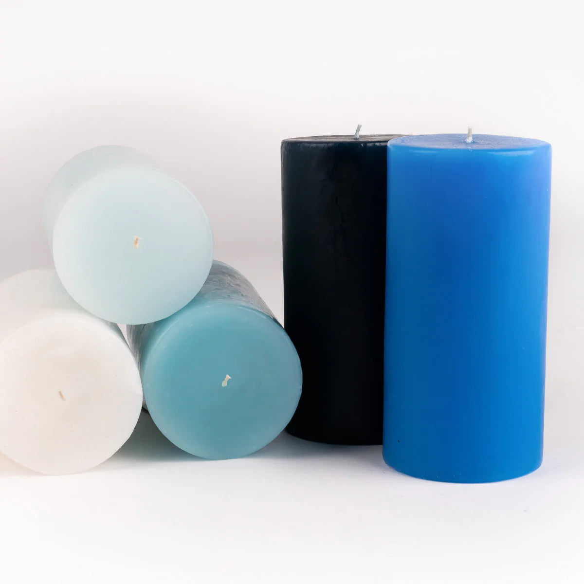 Premium Navy Blue 3x6 Inch Pillar Candles - Long-Lasting Scented or Unscented for Home Decor, Weddings, and Relaxation