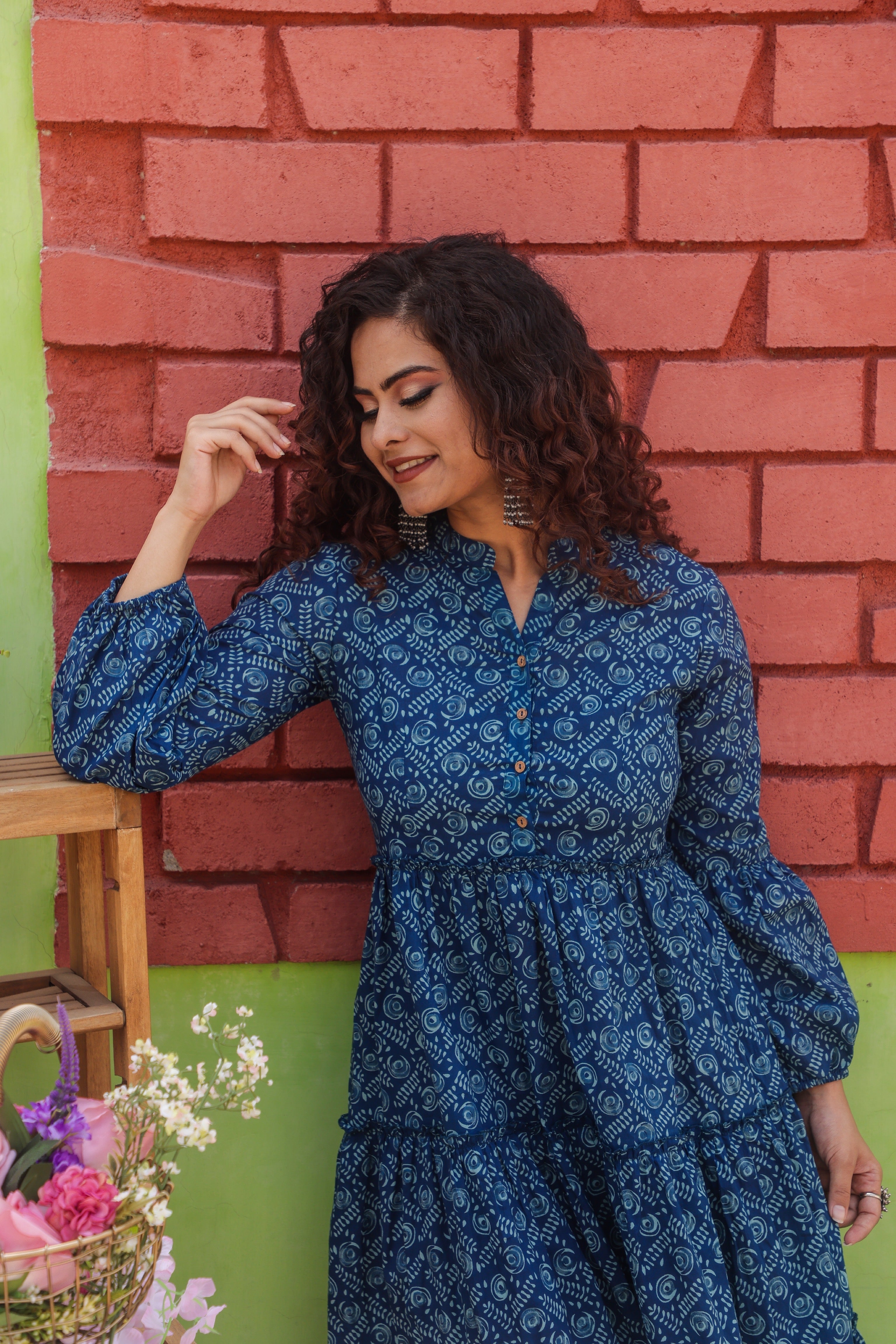 Blue Cotton Maxi Dress for Women - Flowy Summer Beach Dress with Pockets | Perfect for Vacation, Boho Outfits & Casual Wear