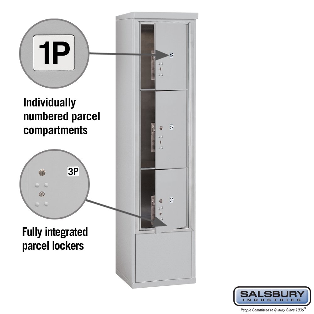 Salsbury Industries 3916S-3PAFU Free Standing Horizontal 4C Mailbox - Durable Aluminum Mailbox for Residential & Commercial Use - Perfect for Home, Office, Apartment & Business Mail Delivery