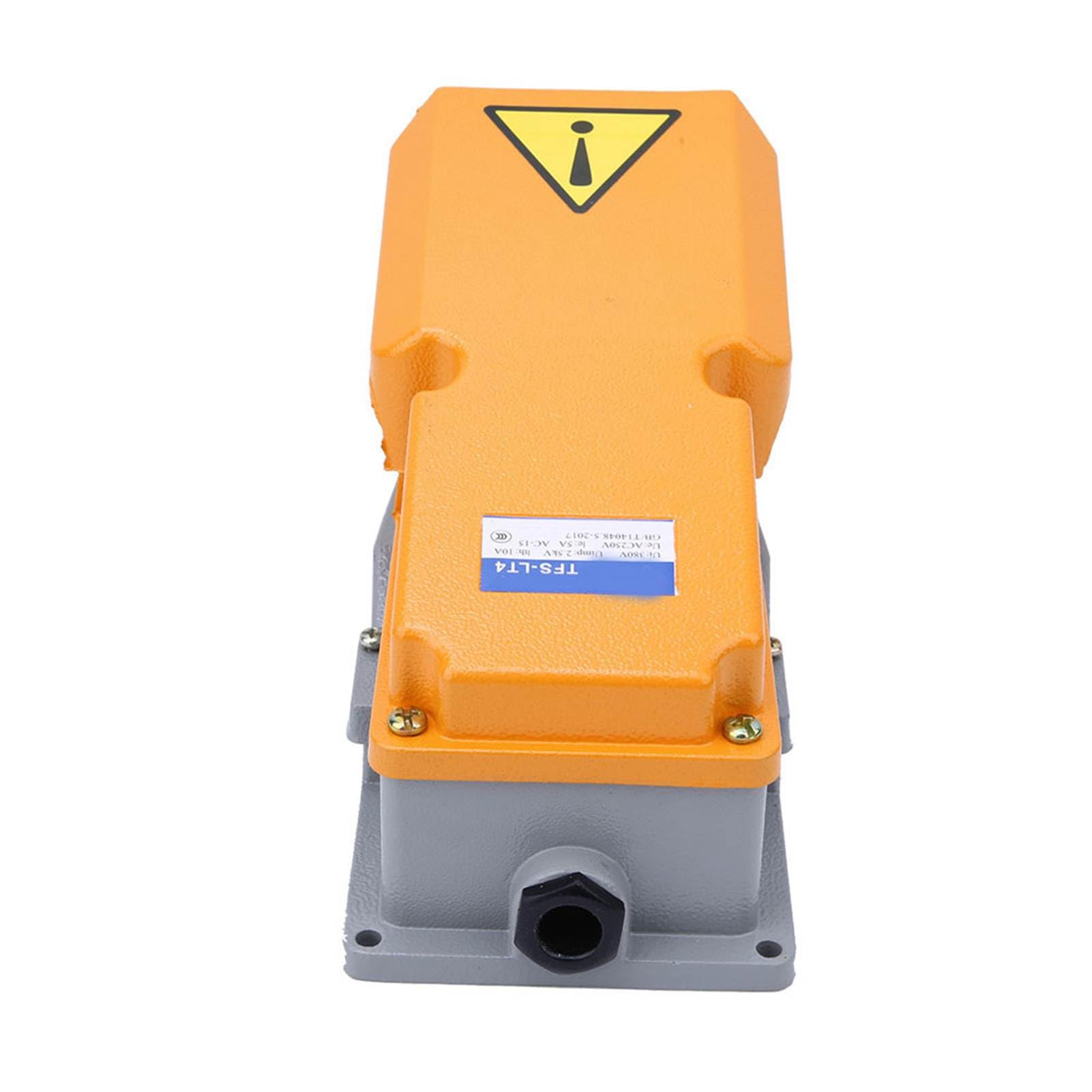 Industrial Foot Switch - Heavy Duty Aluminum Shell Momentary Foot Pedal Controller with Non-Slip Base for CNC Machines, Sewing Equipment & Workshop Tools | Perfect for Metalworking, Woodworking & Industrial Automation