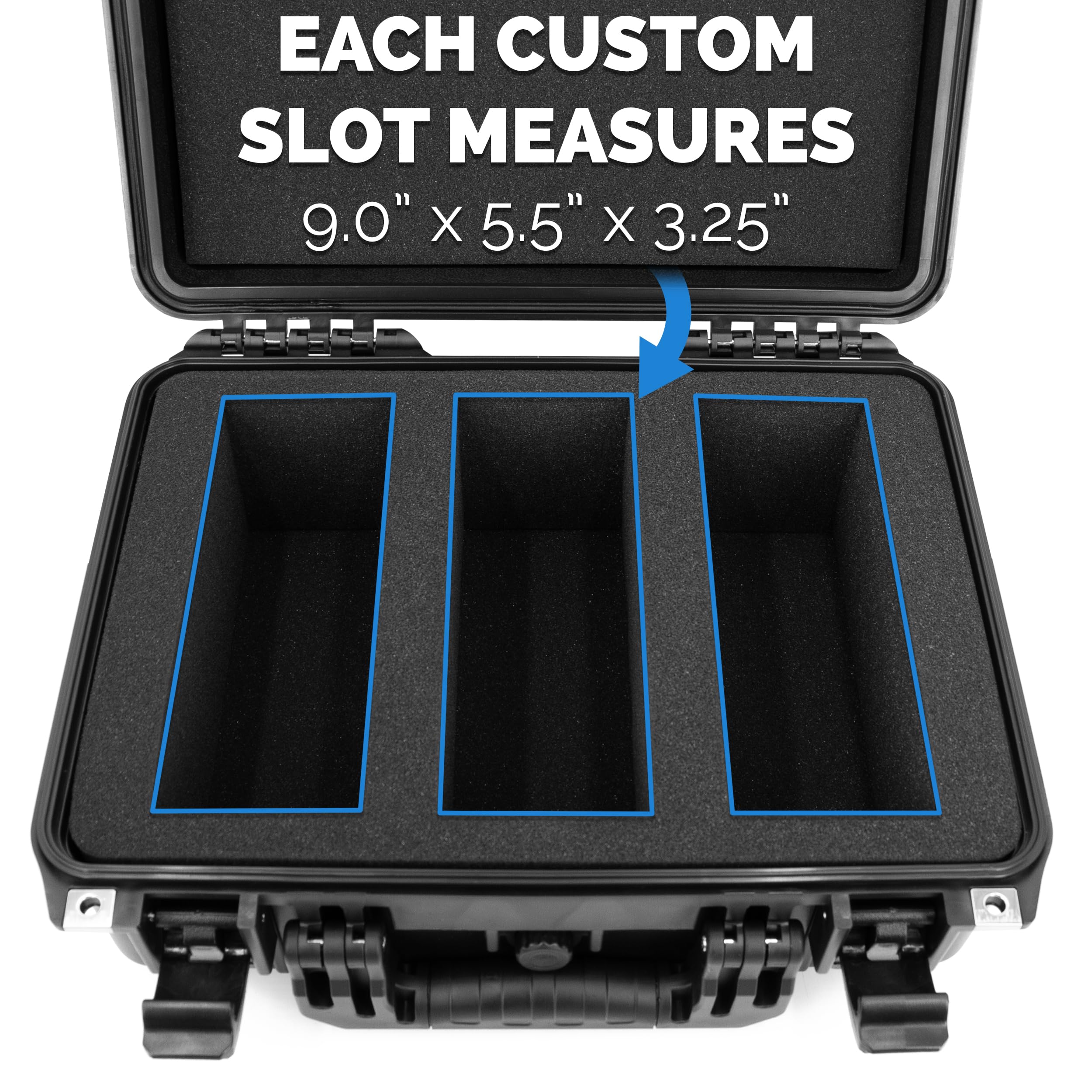 CASEMATIX Graded Card Case Pro Edition - Waterproof Storage Box for 100 BGS/PSA Graded Sports Trading Cards with Foam Dividers | Perfect for Collectors, Card Shows & Secure Transport
