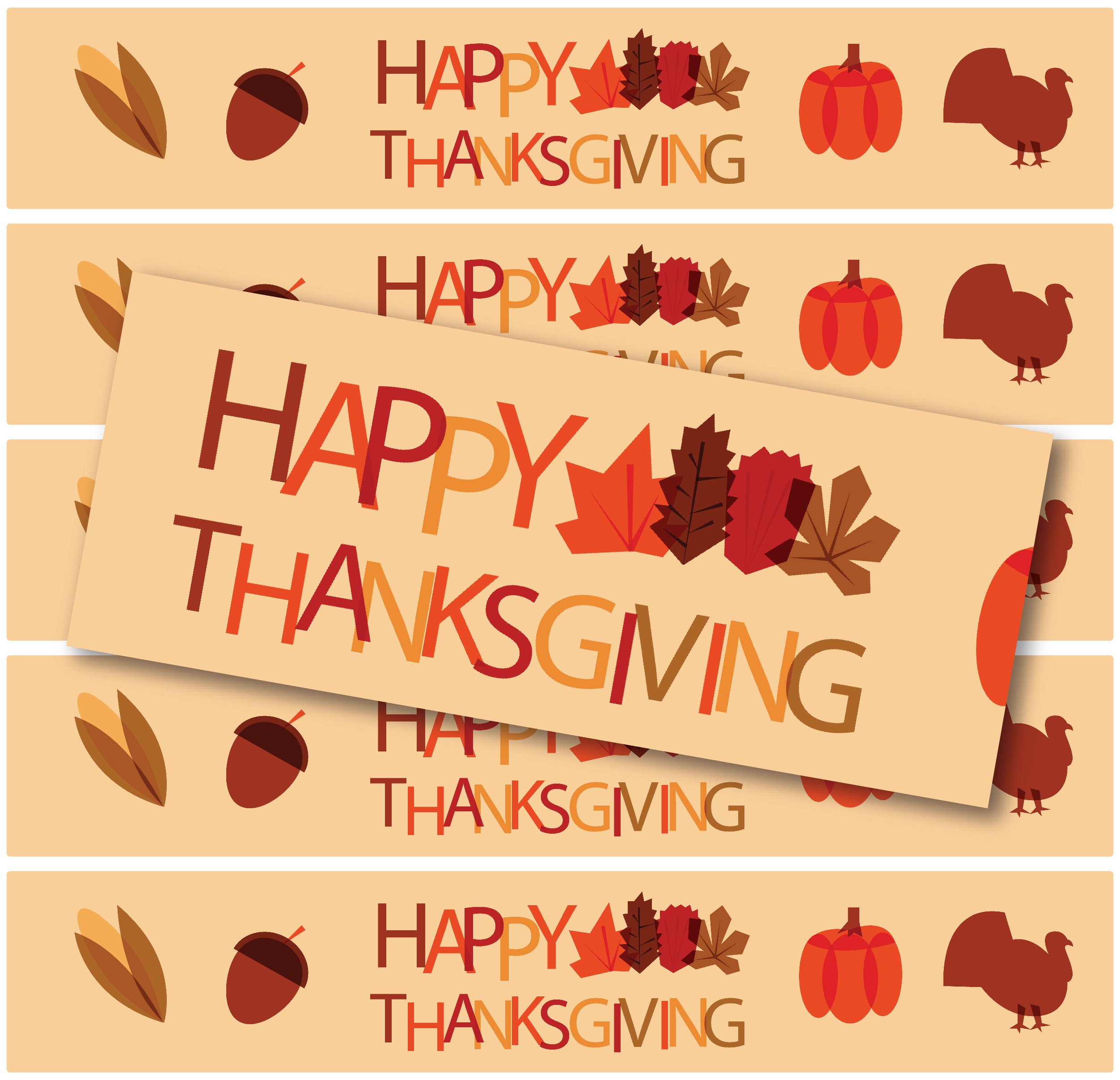 24 Christmas Water Bottle Labels - 100% Waterproof, Easy to Apply Holiday Stickers (Happy Thanksgiving Leaves Design) - Perfect for Holiday Parties, Gift Wrapping & Festive Decorations