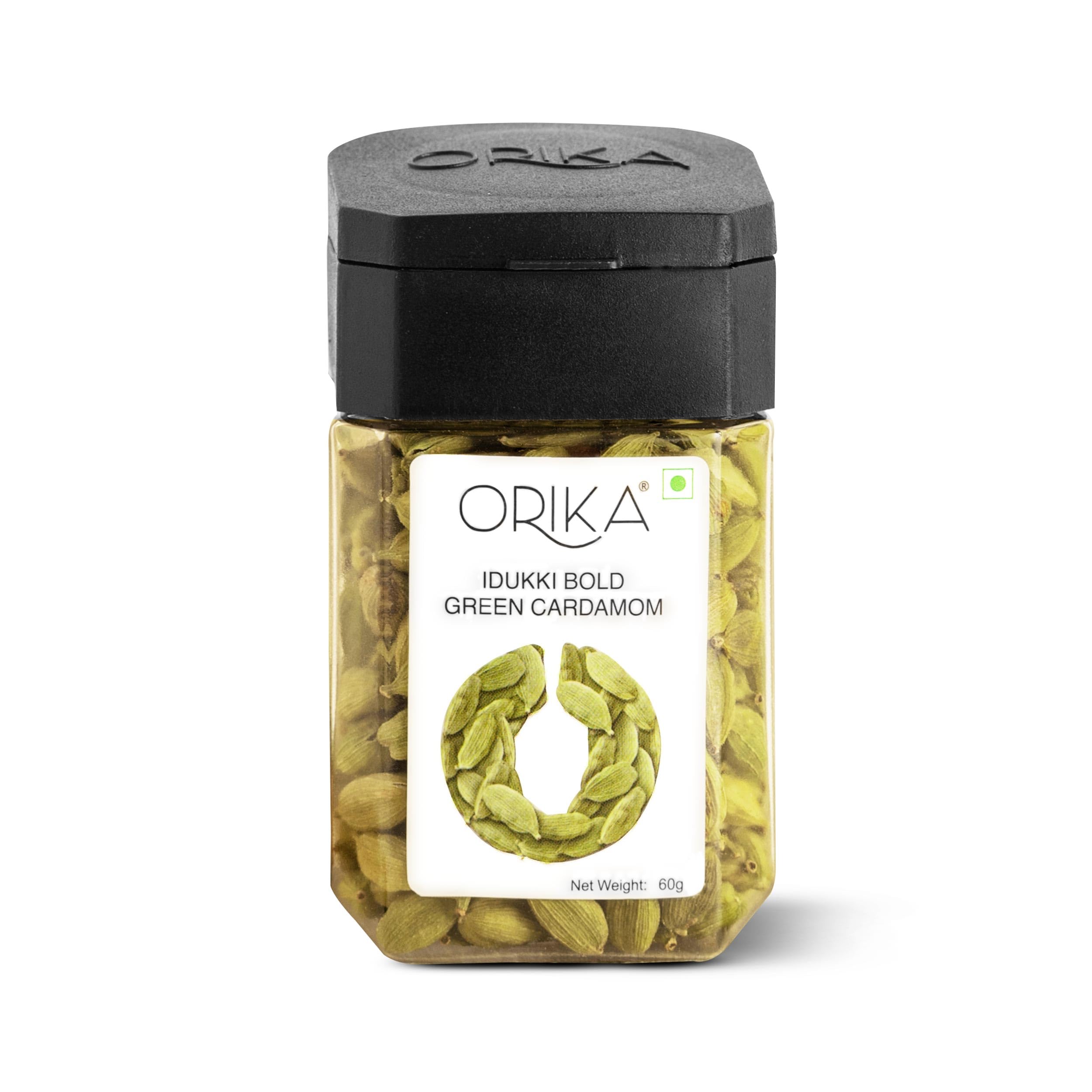 Premium Organic Idukki Bold Green Cardamom Whole 60g | 8mm Large Elaichi Pods | All-Natural No Artificial Colors or Preservatives | Perfect for Baking, Tea & Indian Cooking
