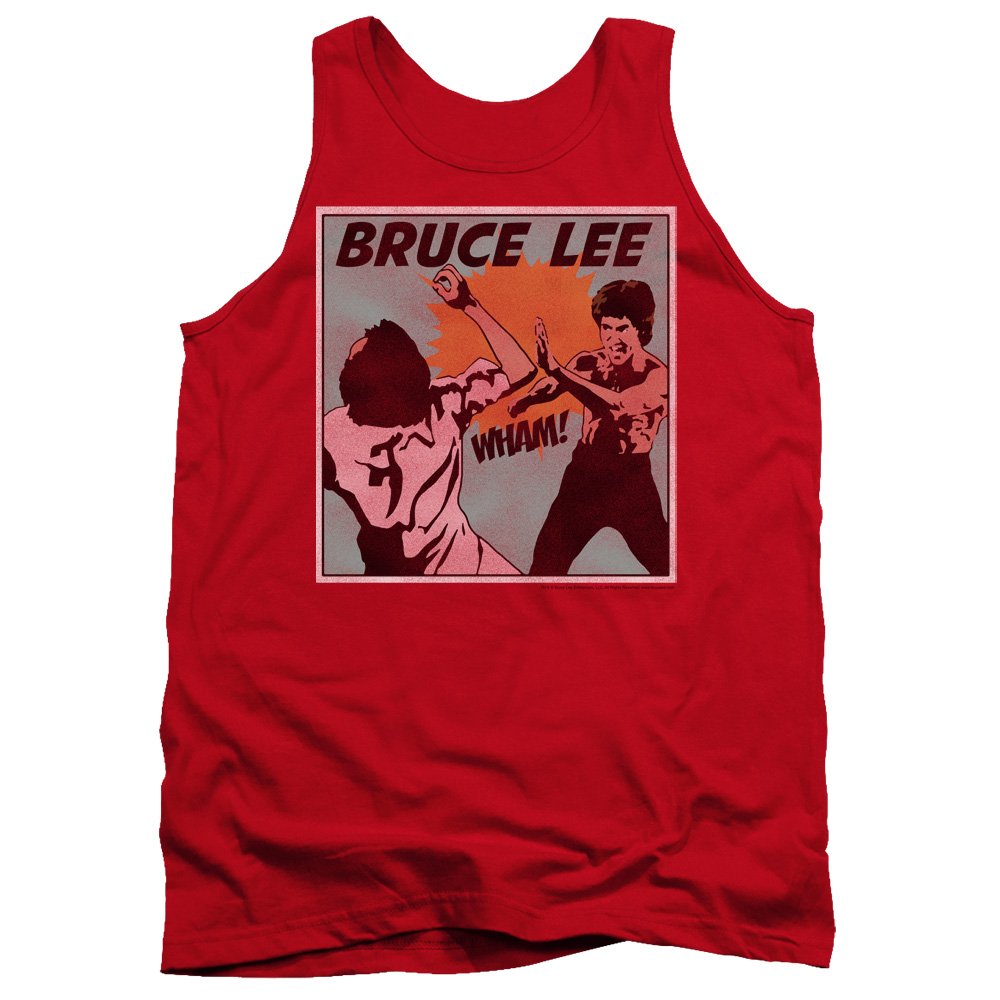 Bruce Lee Graphic Tank Top - Vintage Martial Arts Comic Print Red Muscle Tee for Men - Perfect for Gym, Workout, and Casual Streetwear