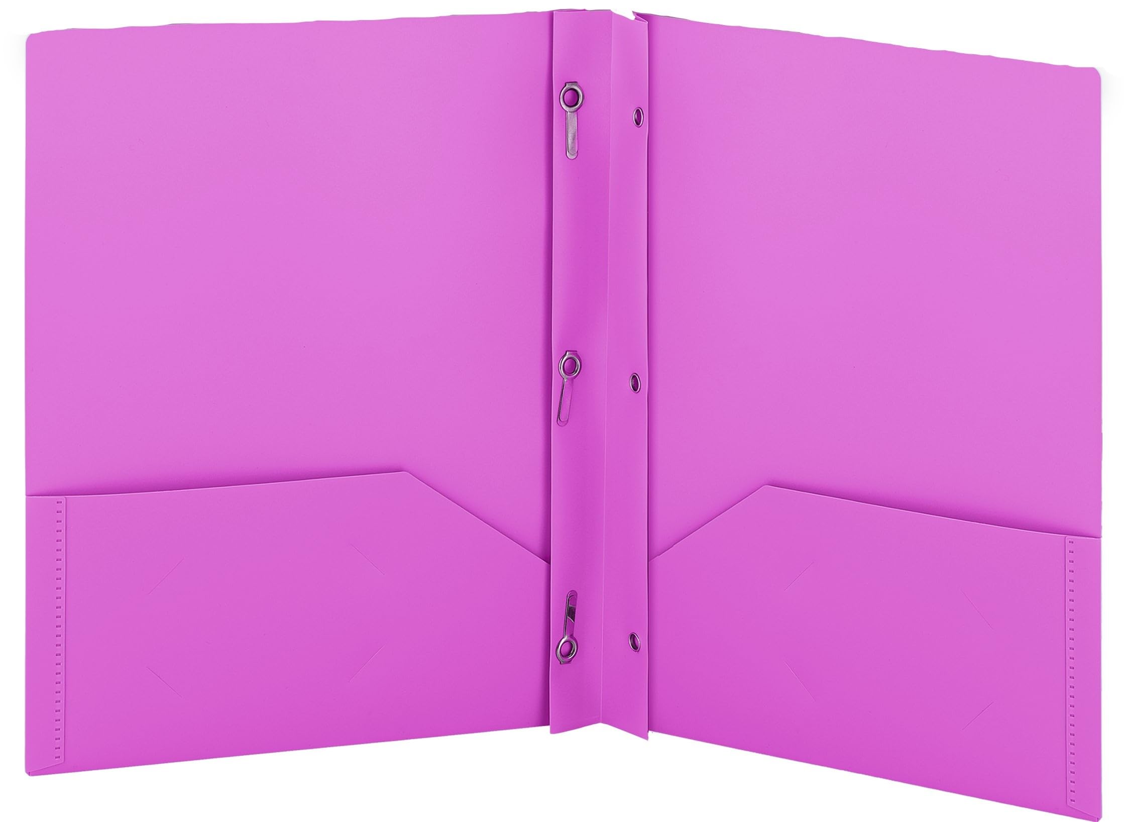 Enday 2-Pocket 3-Prong Plastic Folder with Brads - Letter Size Sheets Organizer in Purple, Blue, Green, Red, Pink & Grey - Perfect for School, Office & Document Filing (1-Pack)