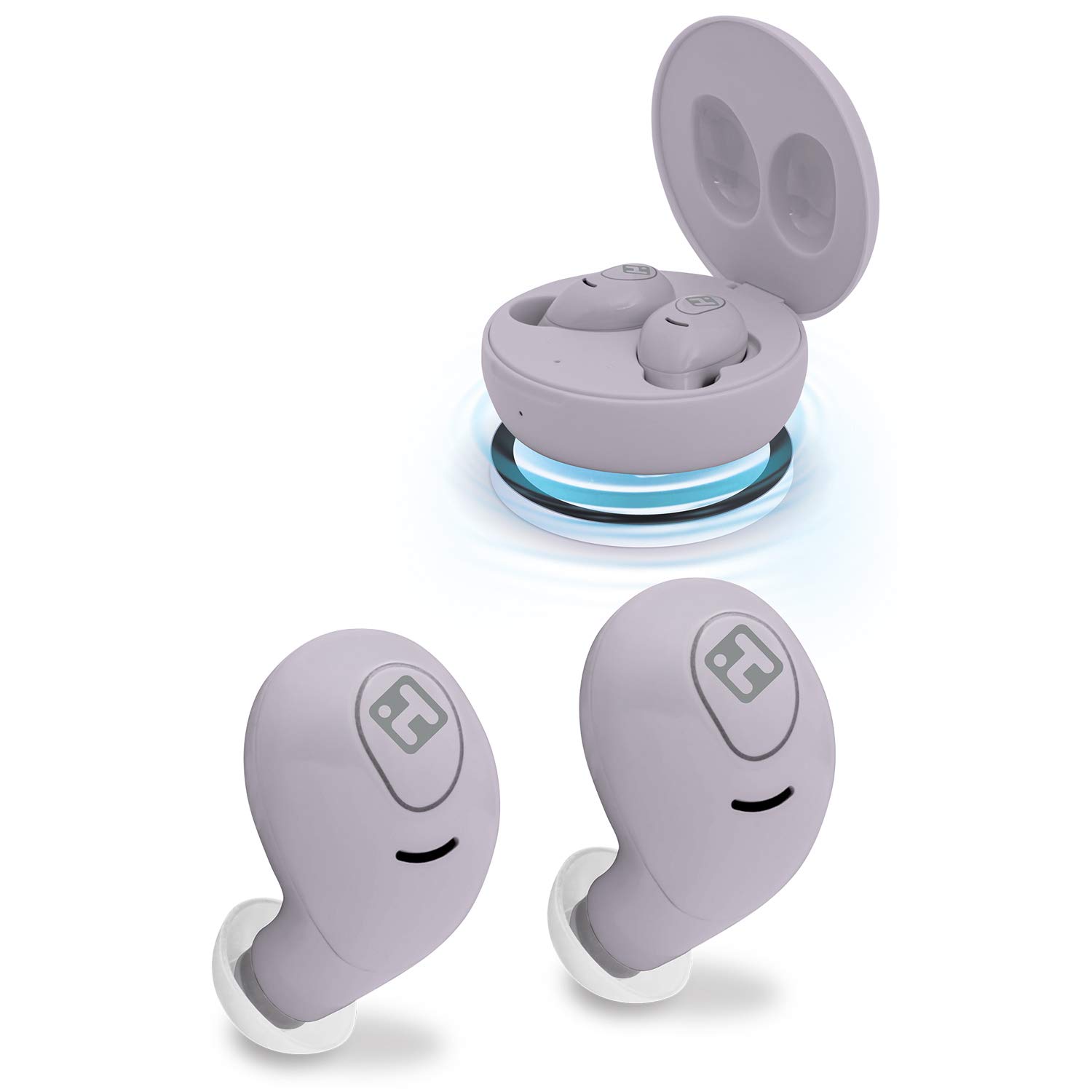iHome Wireless Bluetooth Earbuds with Charging Case - IPX7 Waterproof, Built-in Mic, Touch Control - Purple | Perfect for Gym, Running, Commuting & Travel