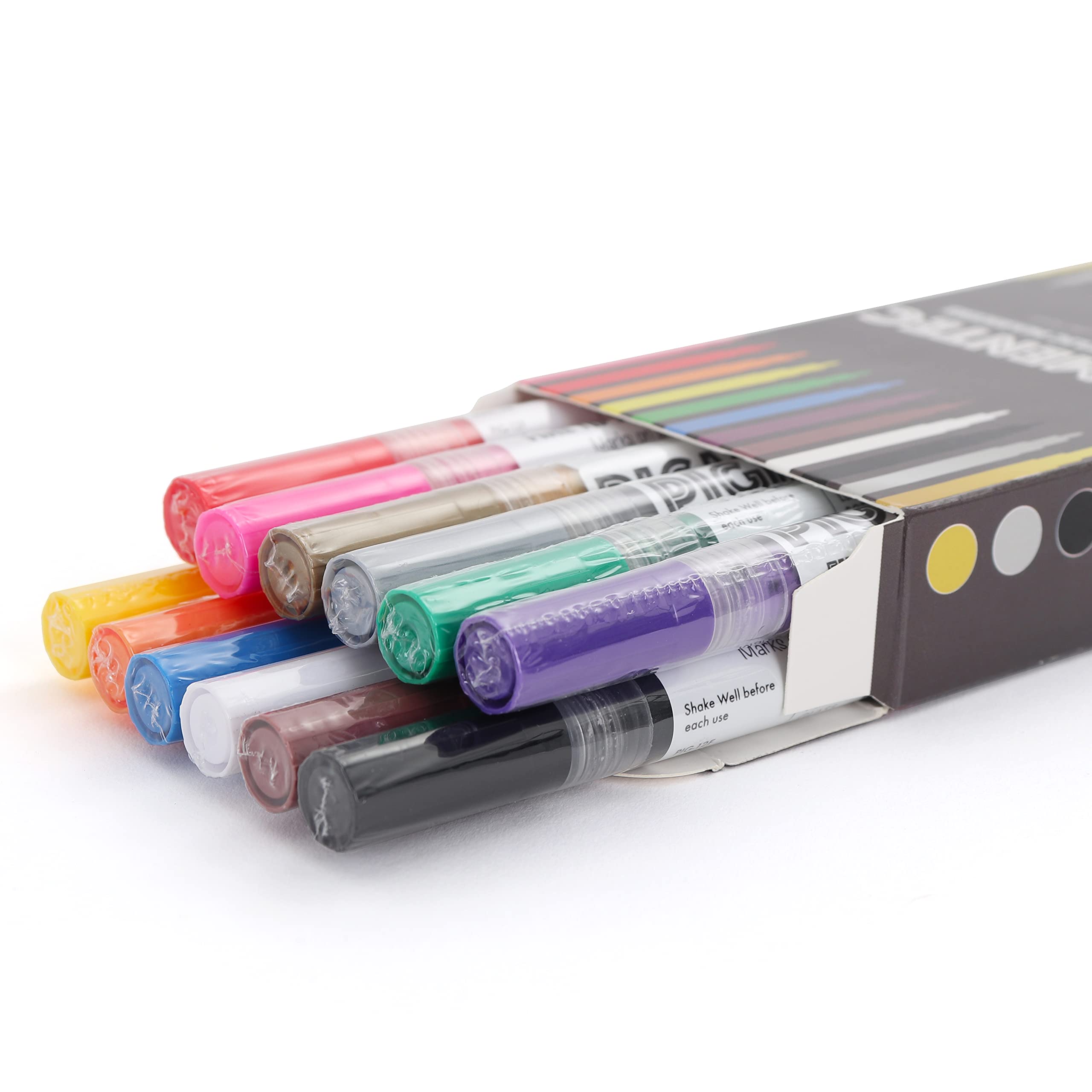 Milltown Merchants Fine Tip Acrylic Markers Set of 12 - Vibrant Quick Dry Waterproof Paint Pens for Artists - Perfect for Canvas Painting, DIY Crafts, Scrapbooking & Calligraphy (12 Fine Tip Markers)