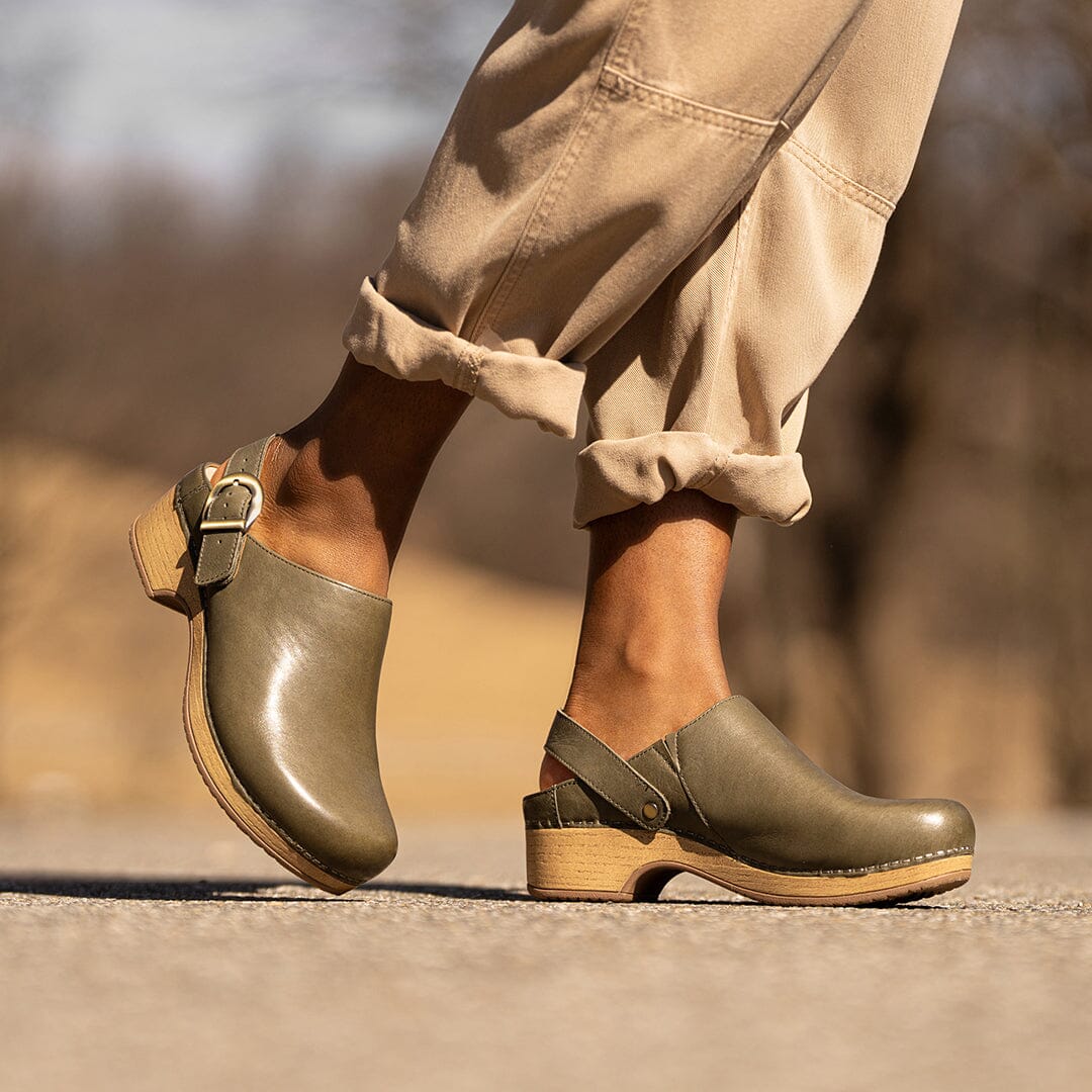 DANSKO BAYLOR Comfortable Leather Clogs for Women - Final Sale | Slip-Resistant Work Shoes for Nurses, Chefs & Professionals