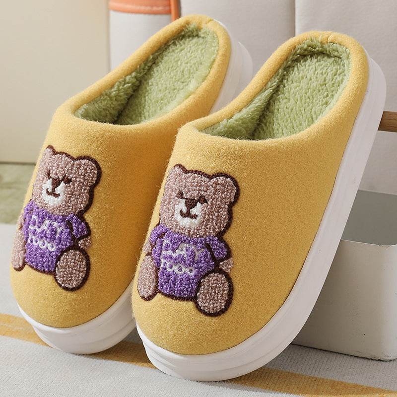 Cozy Teddy Bear Slippers for Women & Men - Soft Plush Indoor House Shoes with Non-Slip Sole - Perfect for Winter, Lounge, Home Comfort & Gift Giving