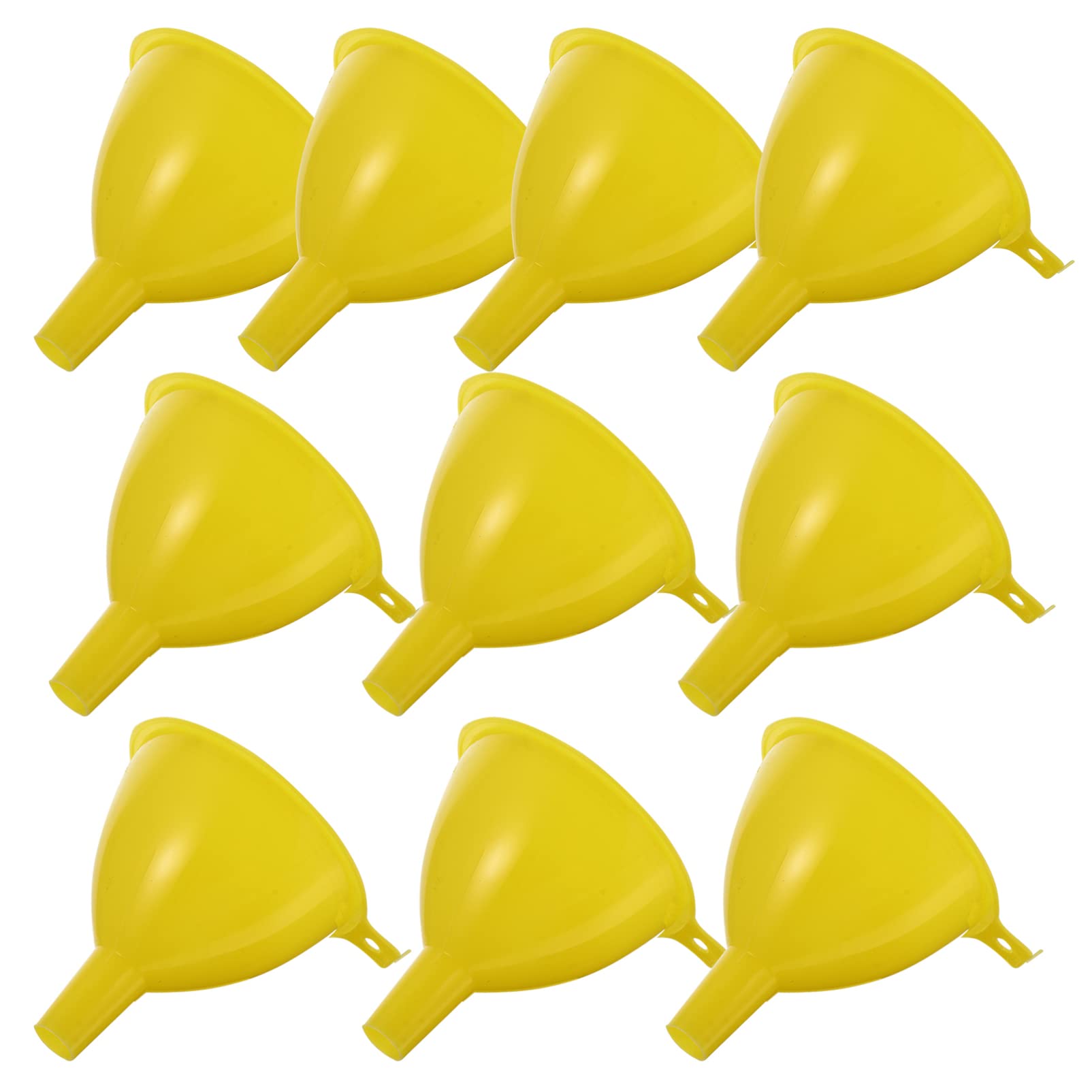 10pcs Small Plastic Funnels for Cosmetic Filling, Essential Oils, Laboratory Use - Durable Yellow Funnels for DIY Crafts, Kitchen, Bathroom & Science Experiments