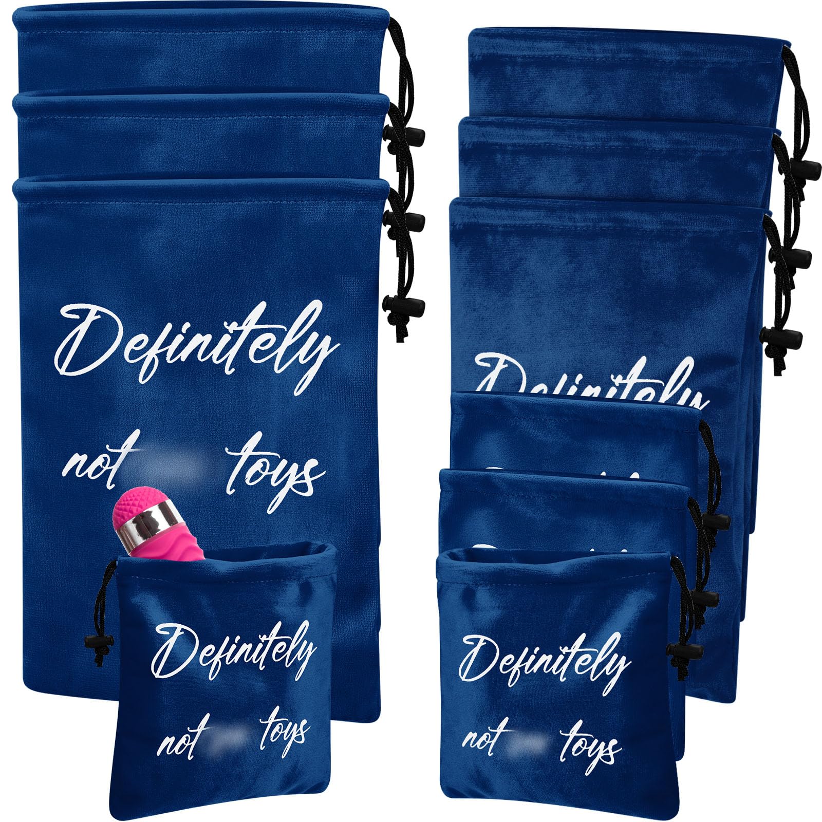 Amylove 9-Piece Adult Toy Storage Bags Set - Drawstring Gift Pouches for Sex Toys, Lightweight Organizer for Travel, Foldable Multi-Purpose Ditty Bags (3 Sizes, Printed) - Perfect for Discreet Storage, Bachelorette Parties & Couples' Game Nights