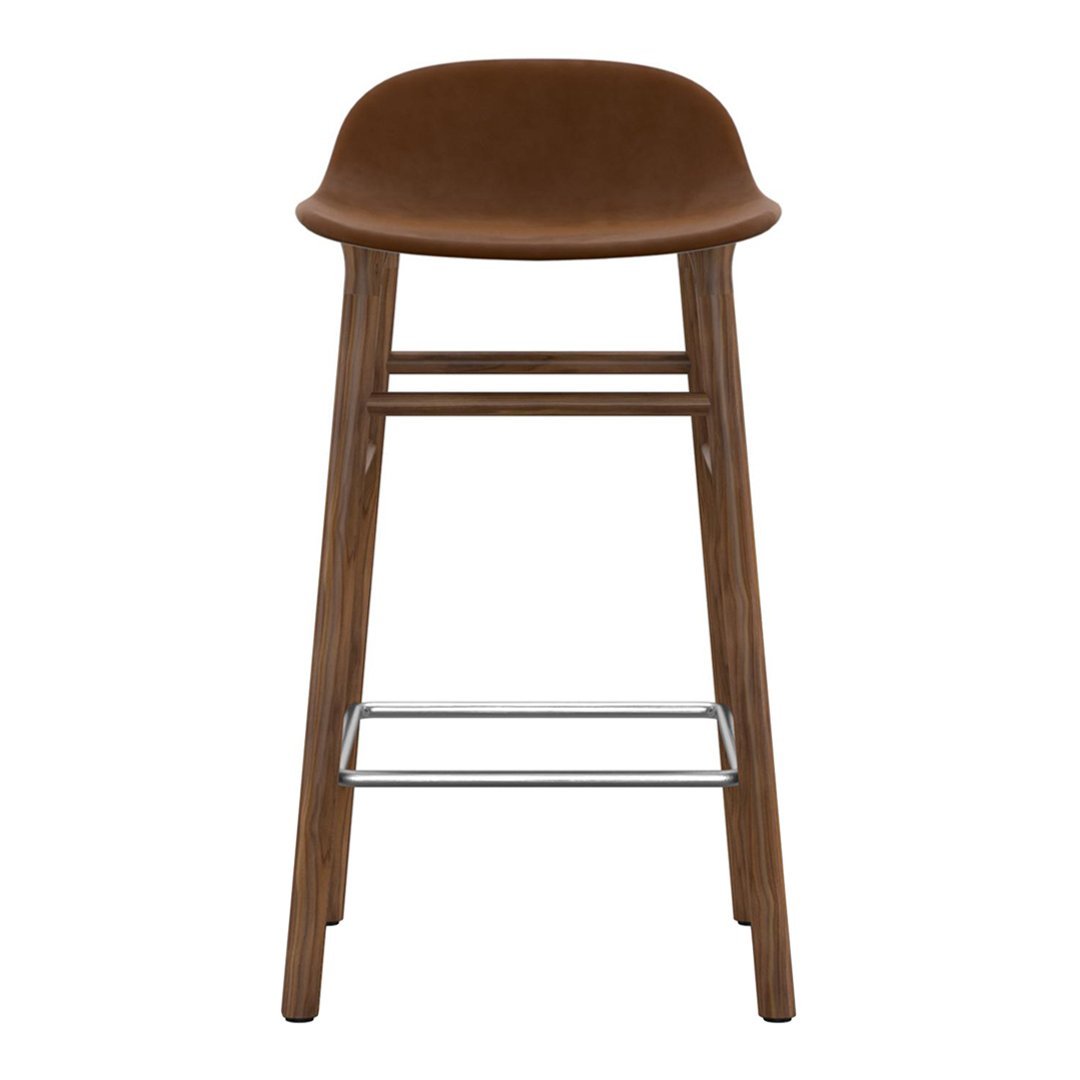 Modern Upholstered Counter Stool with Wooden Legs - Comfortable Bar Stool for Kitchen Island, Breakfast Nook & Home Decor