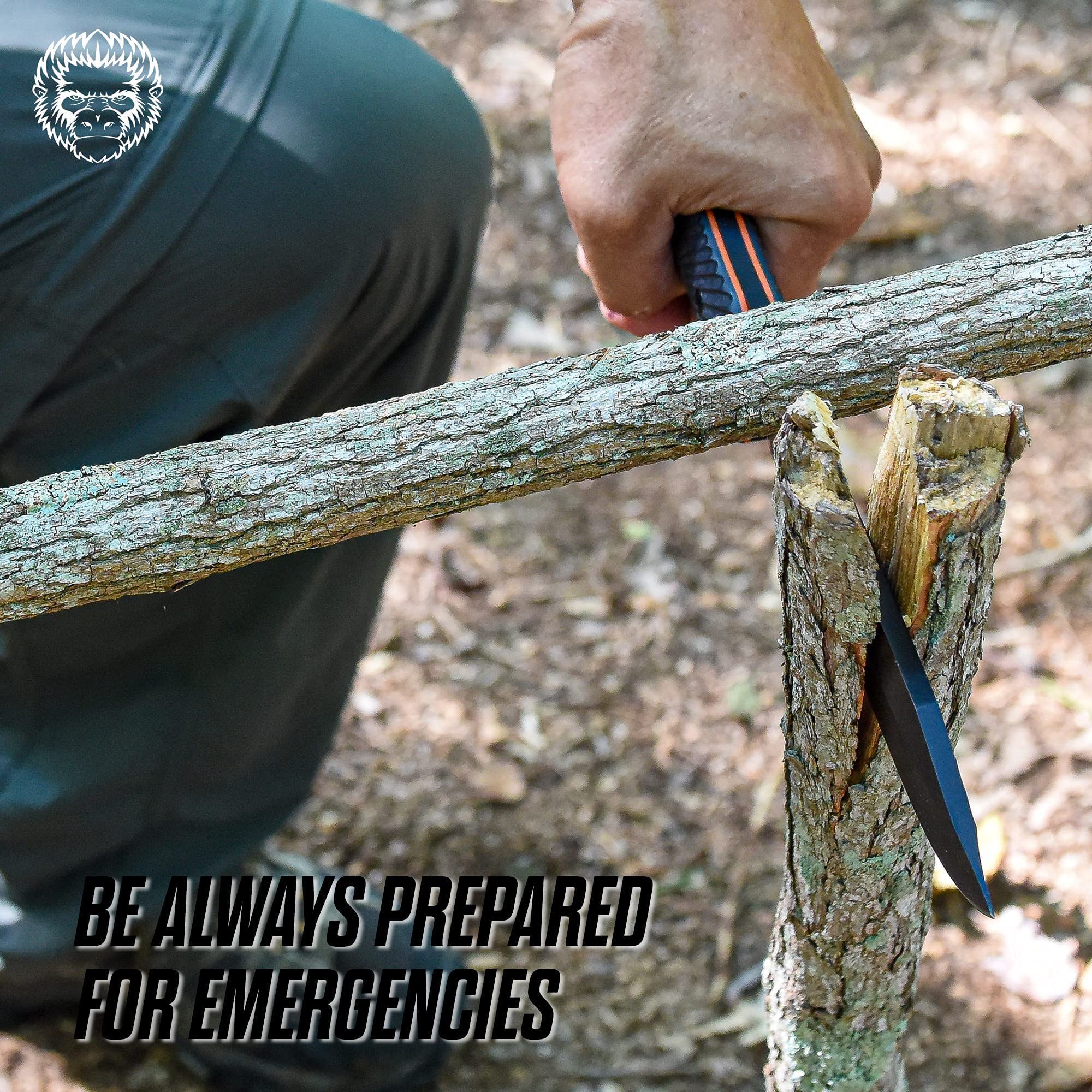 1095 High Carbon Steel Survival Knife Set & Hunting Knife Bundle - Durable Outdoor Camping, Bushcraft, and Tactical Gear for Survivalists and Hunters