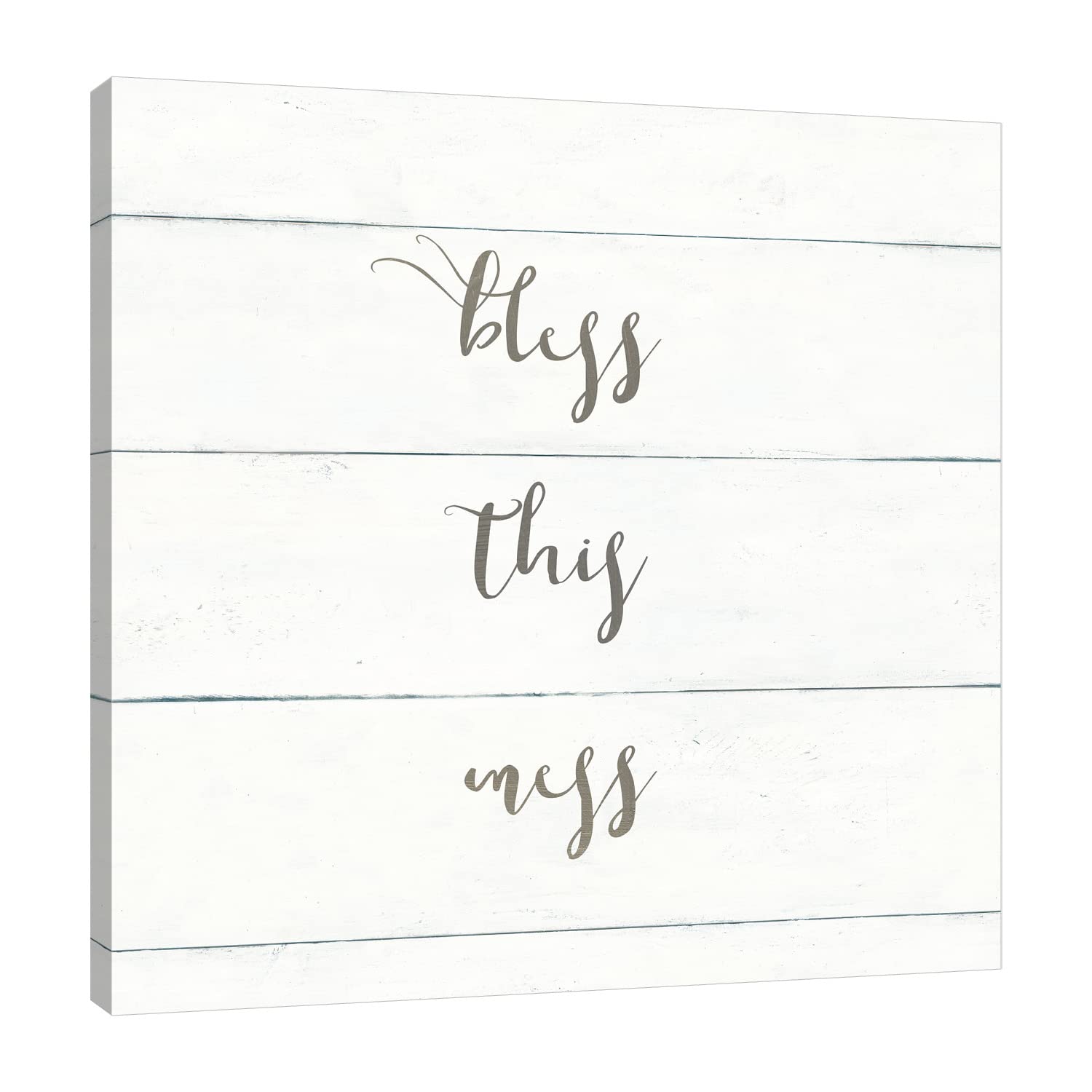 Jaxson Rea Home Sweet Home II Shiplap Gallery Wrapped Canvas Wall Art - 12x12 Inch Farmhouse Decor for Living Room, Bedroom & Office - Wild Apple Portfolio