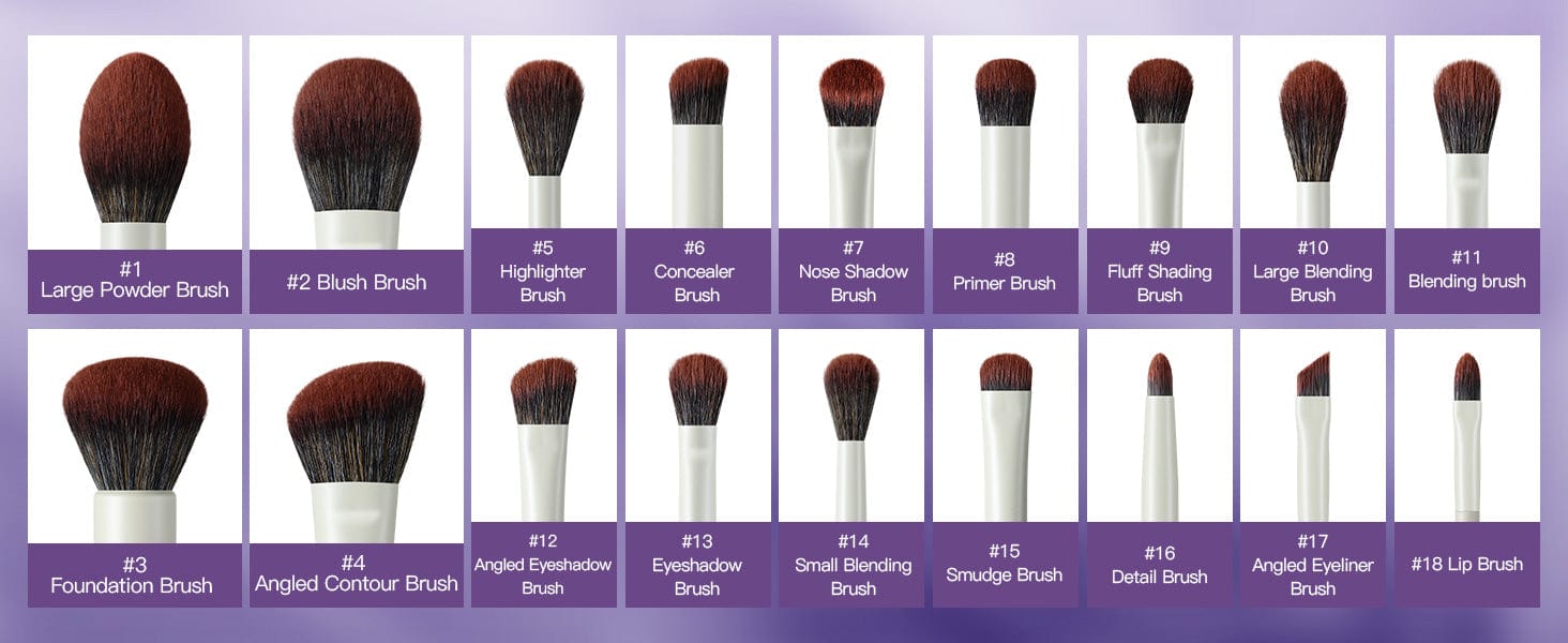 MUA Pro Series 18 Piece Makeup Brush Set - Professional Cosmetic Brushes for Foundation, Blending, Eyeshadow & More - Perfect for Makeup Artists & Beginners (Ivory)