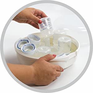 Primo Passi Baby Bottle Sterilizer - Microwave Steam Sterilizer for Bottles, Pacifiers, Cups & Teethers | Safe & Fast Sanitizing for Newborns | Perfect for Daycare, Travel & Home Use