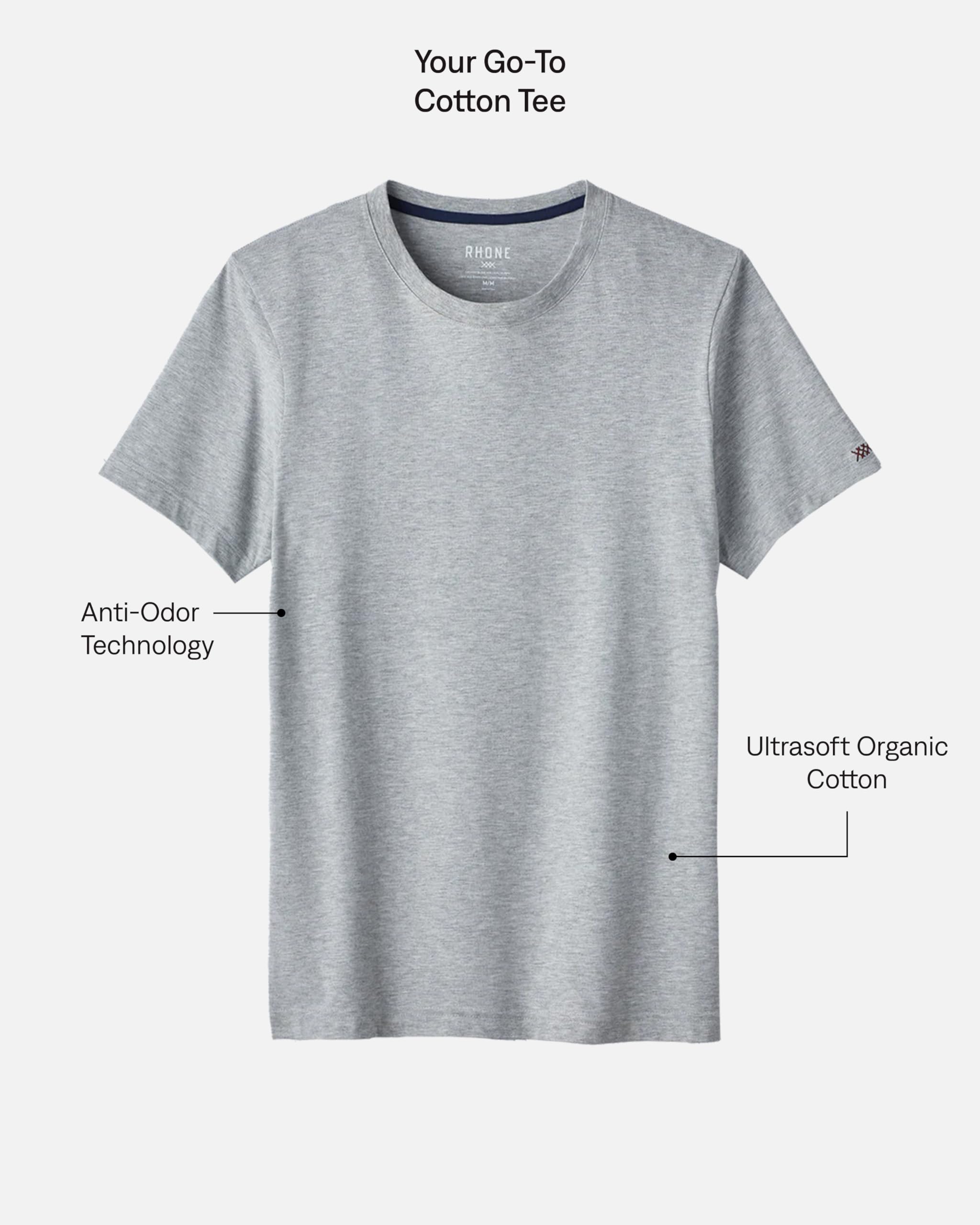 Rhone Element Men's T-Shirts - Ultra-Soft Organic Peruvian Pima Cotton Tees for Everyday Wear | Gym, Workout, Casual & Office Wear