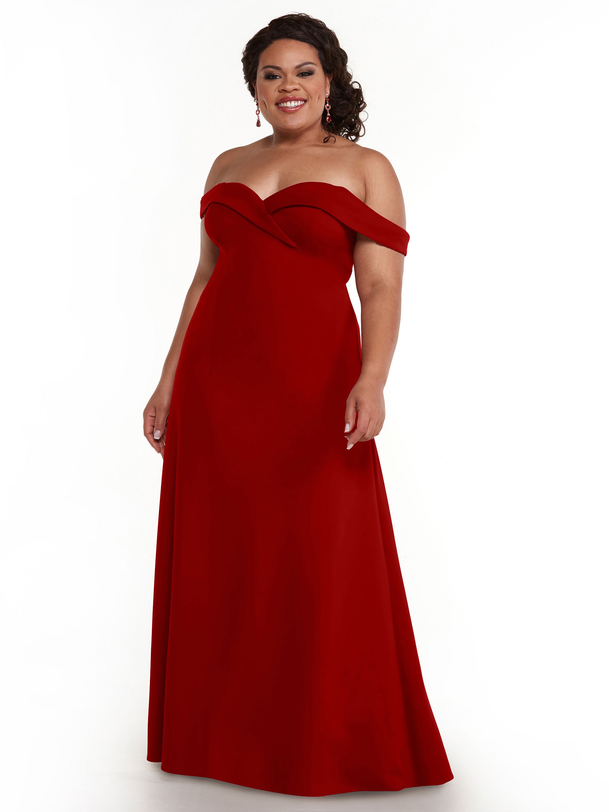 Elegant Off-The-Shoulder Double Knit A-Line Bridesmaid Dress 83050 - Perfect for Weddings, Formal Events & Special Occasions