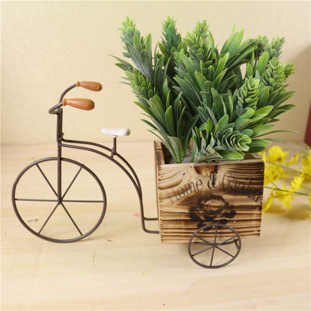 Yardwe Box Bonsai Pots - Decorative Iron Plant Stand & Ceramic Planter for Cactus, Succulents, and Small Plants - Perfect for Indoor Garden, Home Decor, and Office Desk Accessories